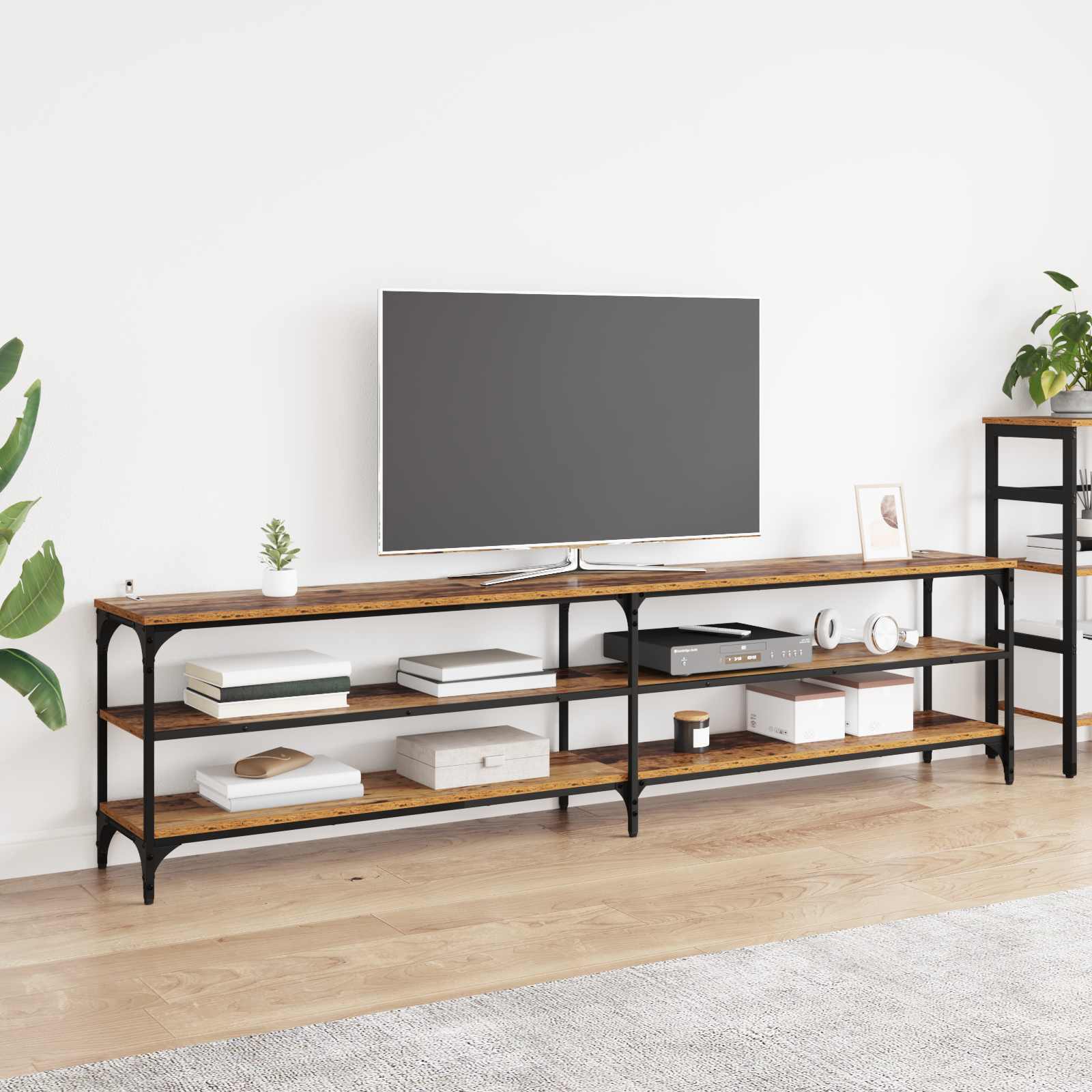 TV ormar Staro drvo 200 x 30 x 50 cm Obrađeno drvo i čelik