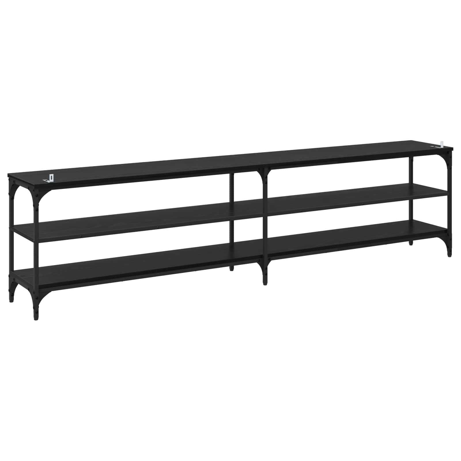 TV ormar Crni hrast 200 x 30 x 50 cm Obrađeno drvo i čelik