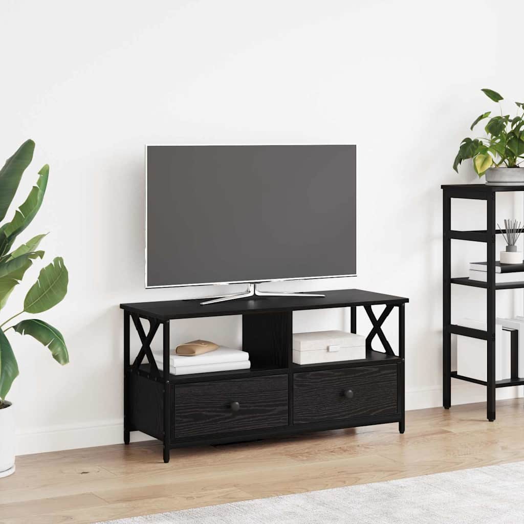 TV ormar Crni hrast 90 x 33 x 45 cm Inženjerska drva i čelik