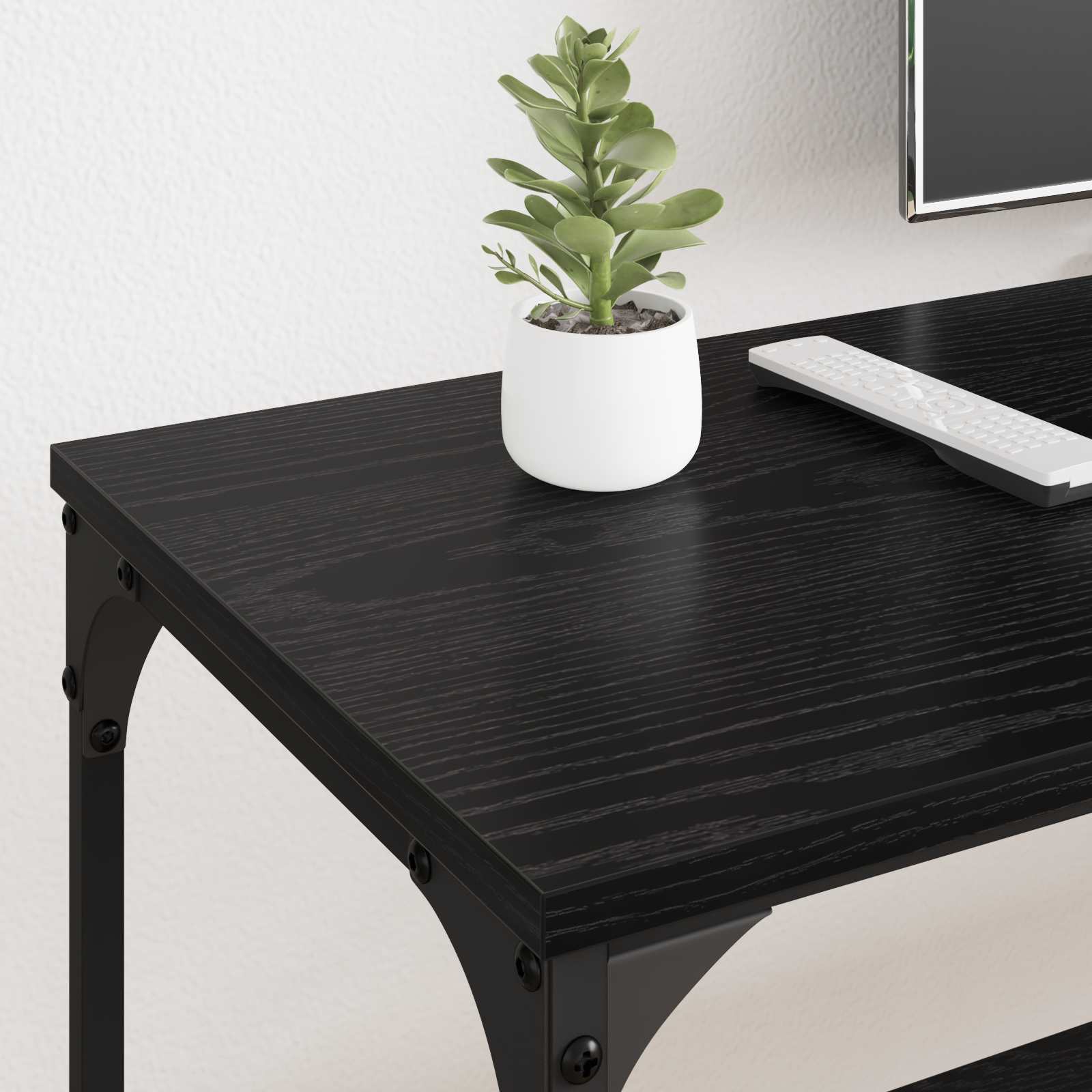 TV ormar Crni hrast 201 x 35 x 45 cm Obrađeno drvo i čelik