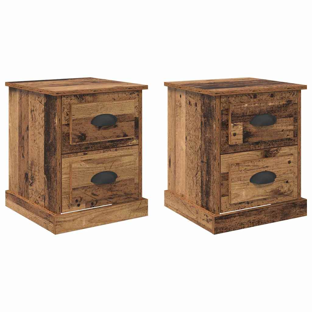 Noćni ormar s ladicama 2 pcs Staro drvo 39 x 39 x 47.5 cm