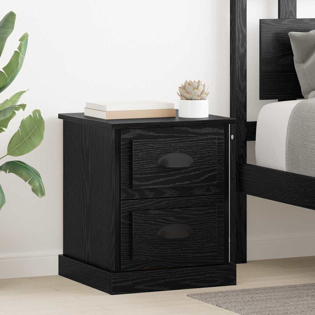 Noćni ormar s ladicama 2 pcs Crni hrast 39 x 39 x 47.5 cm