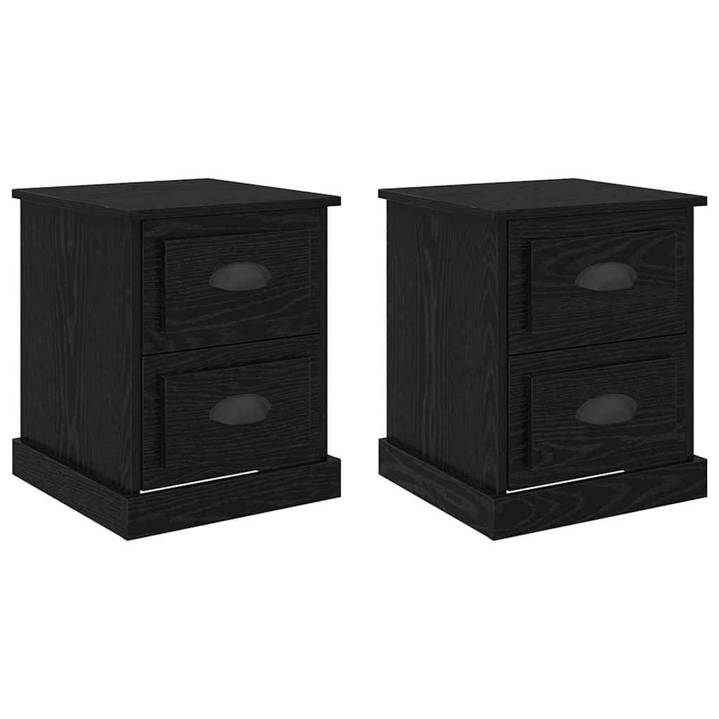 Noćni ormar s ladicama 2 pcs Crni hrast 39 x 39 x 47.5 cm