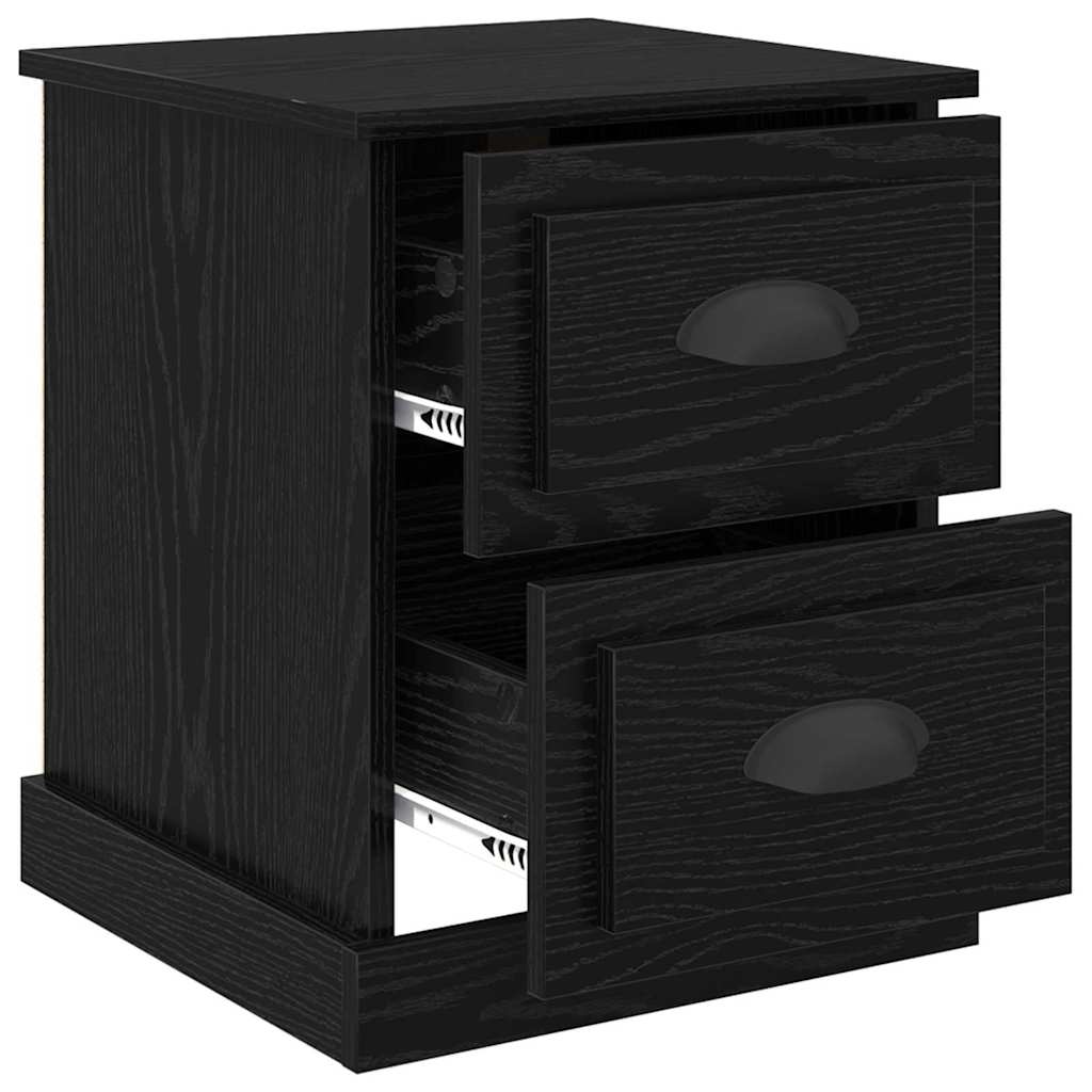 Noćni ormar s ladicama 2 pcs Crni hrast 39 x 39 x 47.5 cm