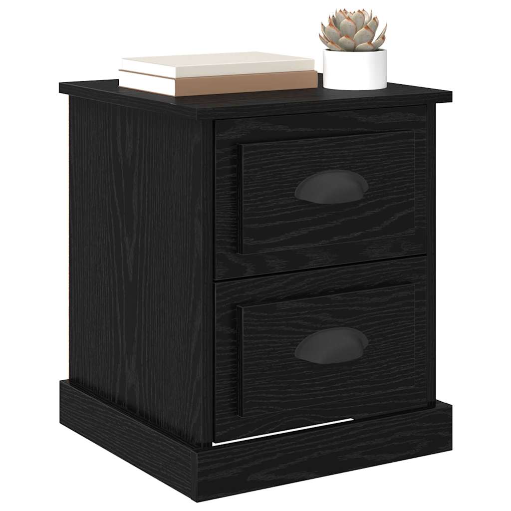 Noćni ormar s ladicama 2 pcs Crni hrast 39 x 39 x 47.5 cm