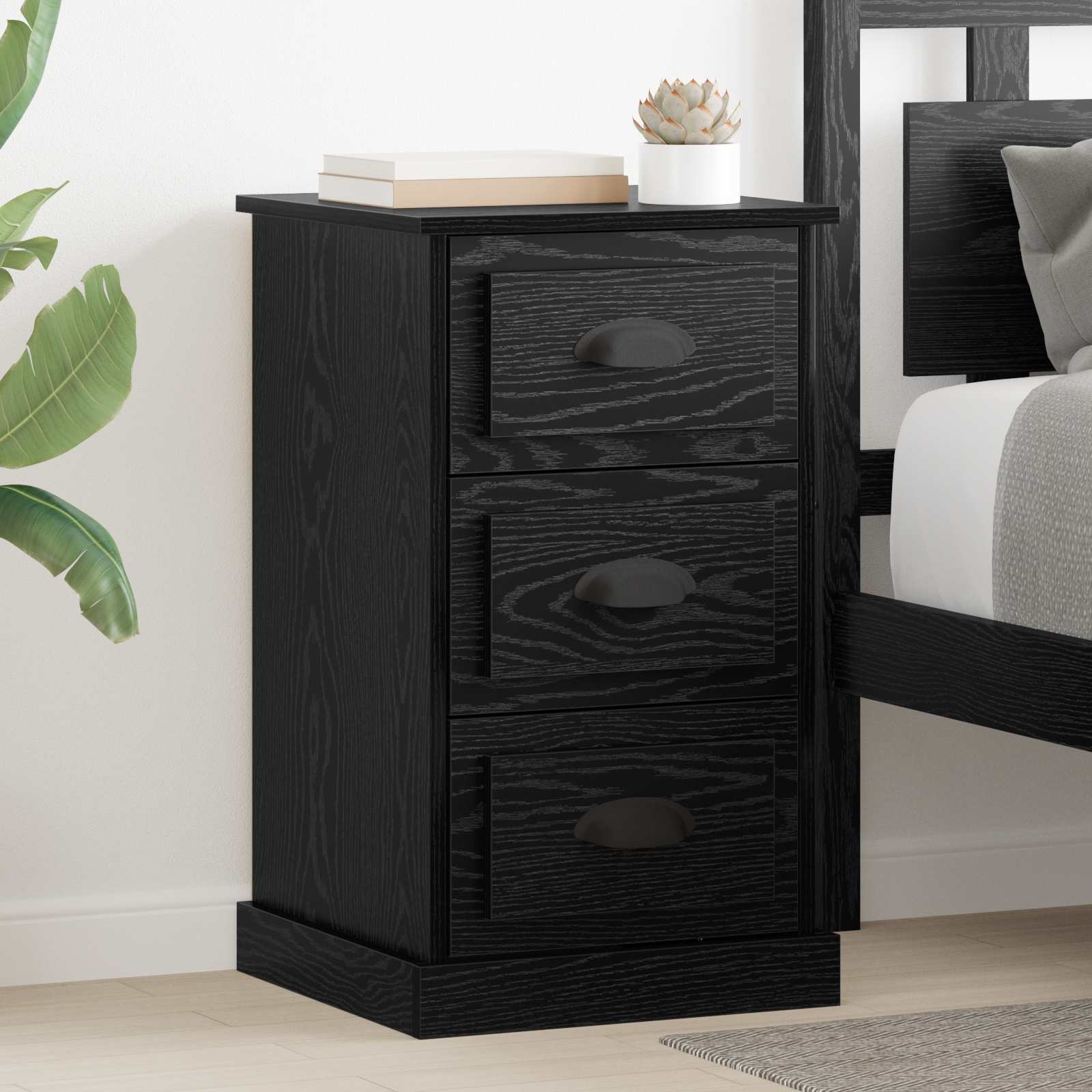 Noćni ormar Crni hrast 39 x 39 x 67,5 cm Konstruirano drvo