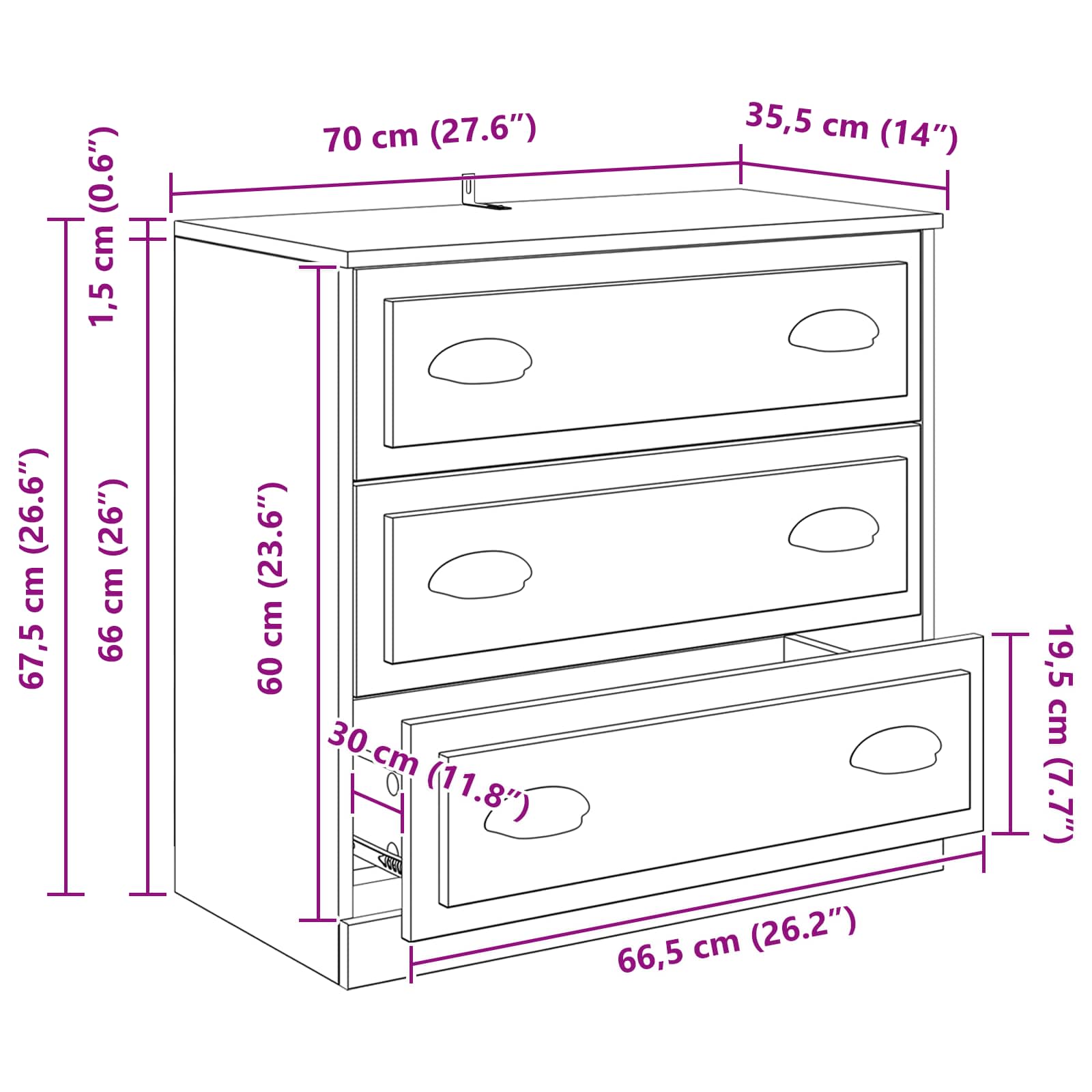 Kreveta Staro drvo 70 x 35,5 x 67,5 cm Konstruirano drvo