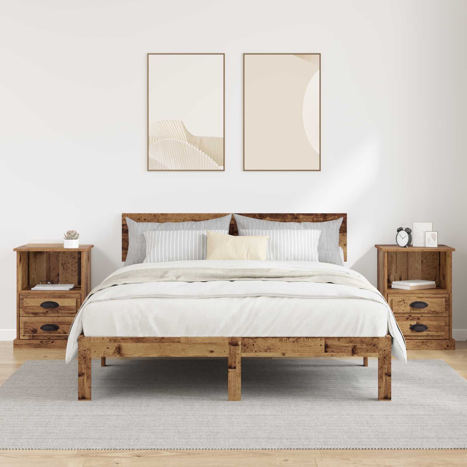 Noćni ormar 2 pcs Staro drvo 36 x 43 x 60 cm Konstruirano drvo