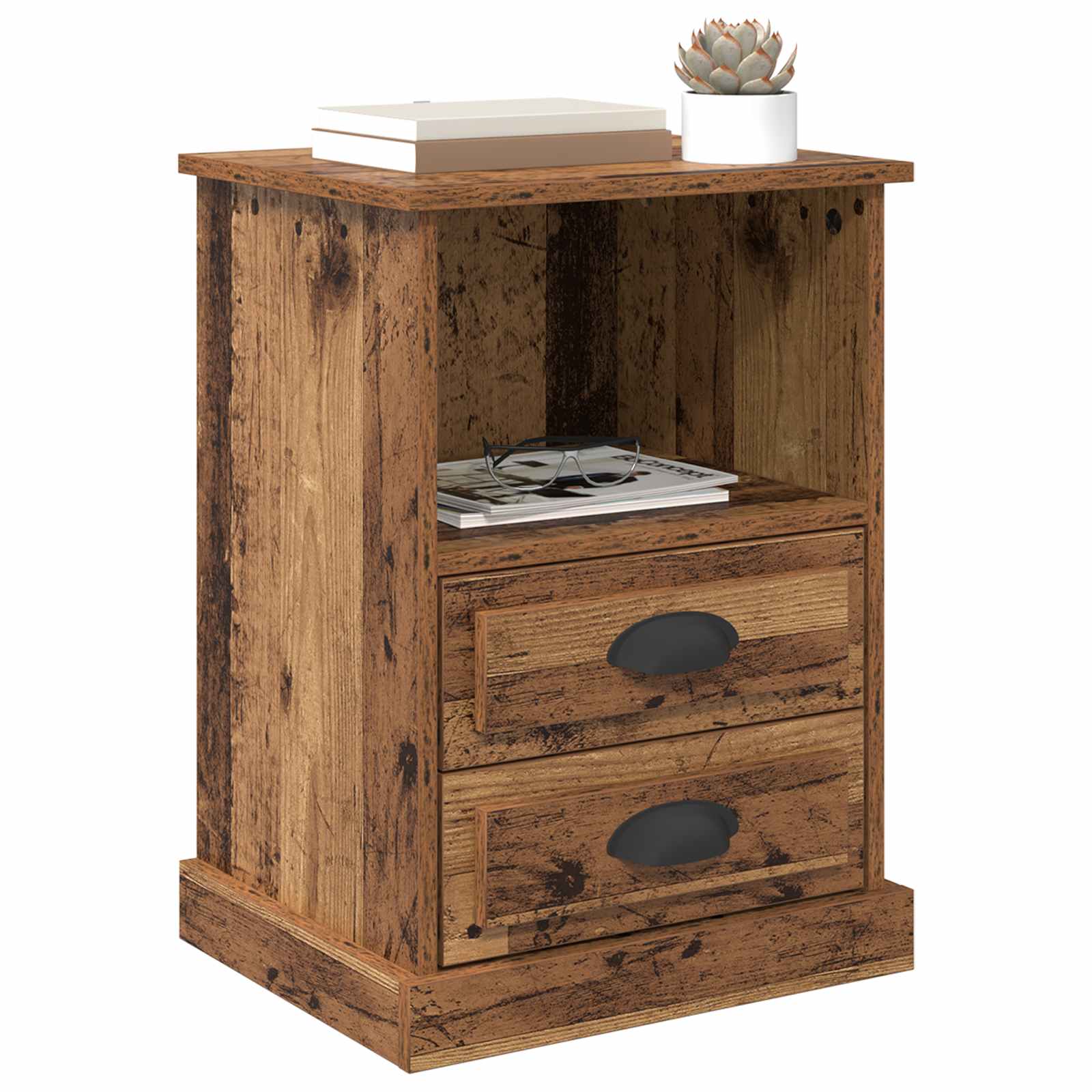 Noćni ormar 2 pcs Staro drvo 36 x 43 x 60 cm Konstruirano drvo