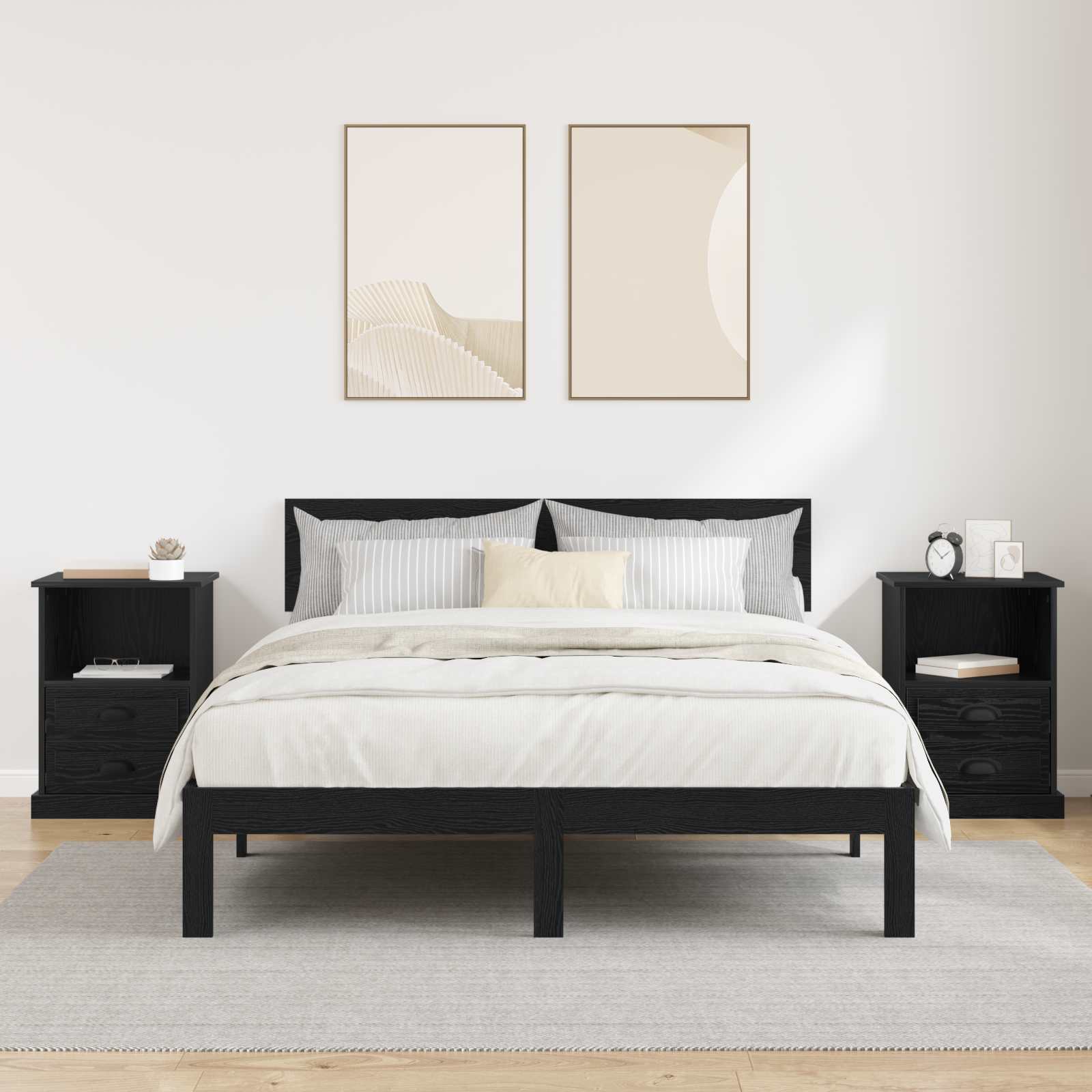 Noćni ormar 2 pcs Crni hrast 36 x 43 x 60 cm Konstruirano drvo