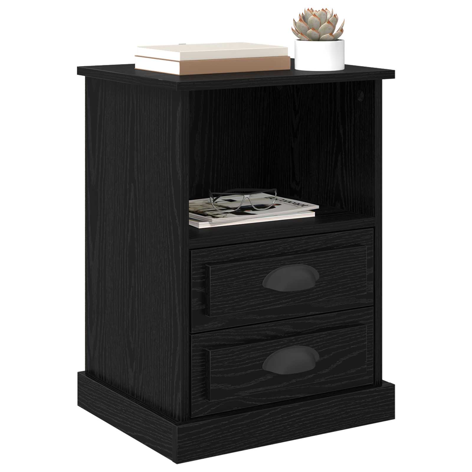 Noćni ormar 2 pcs Crni hrast 36 x 43 x 60 cm Konstruirano drvo