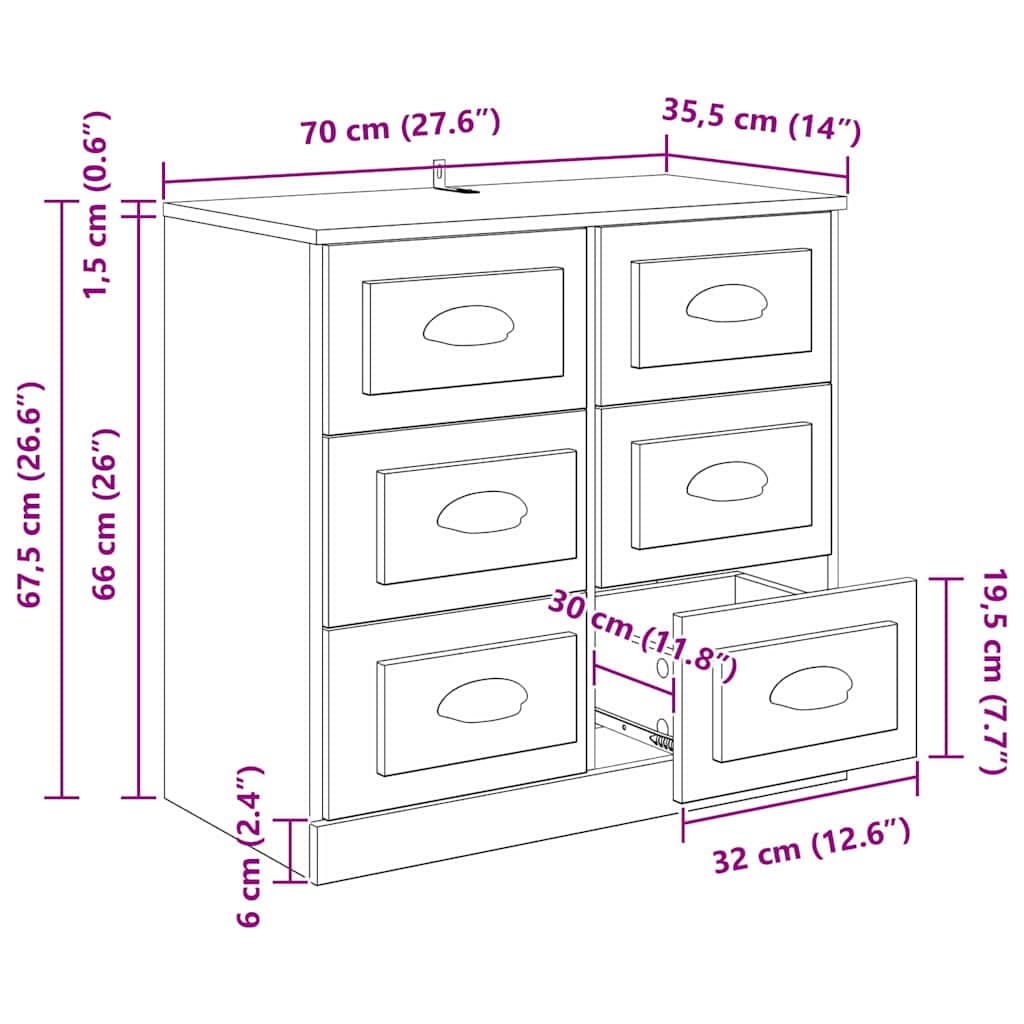 Kreveta Crni hrast 70 x 35,5 x 67,5 cm Konstruirano drvo