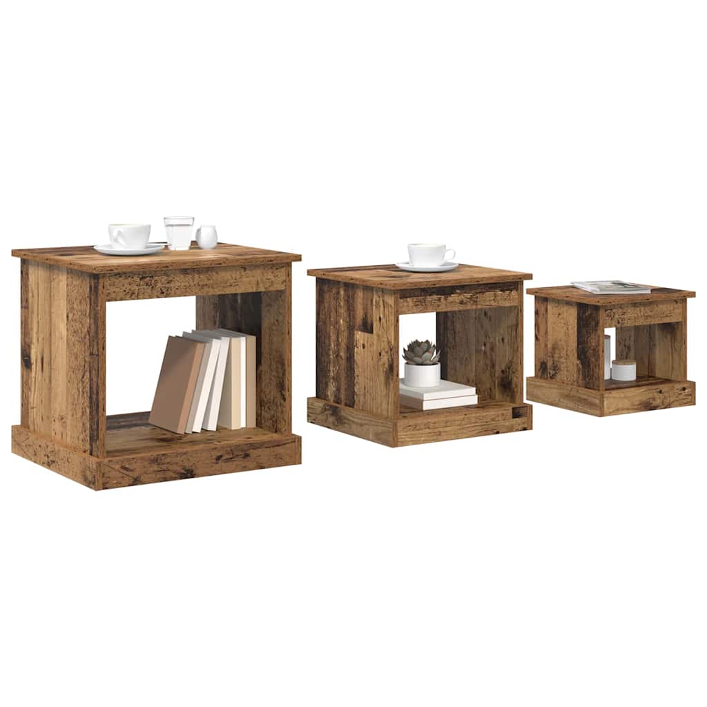 Kava Stol 3 pcs Staro drvo Konstruirano drvo