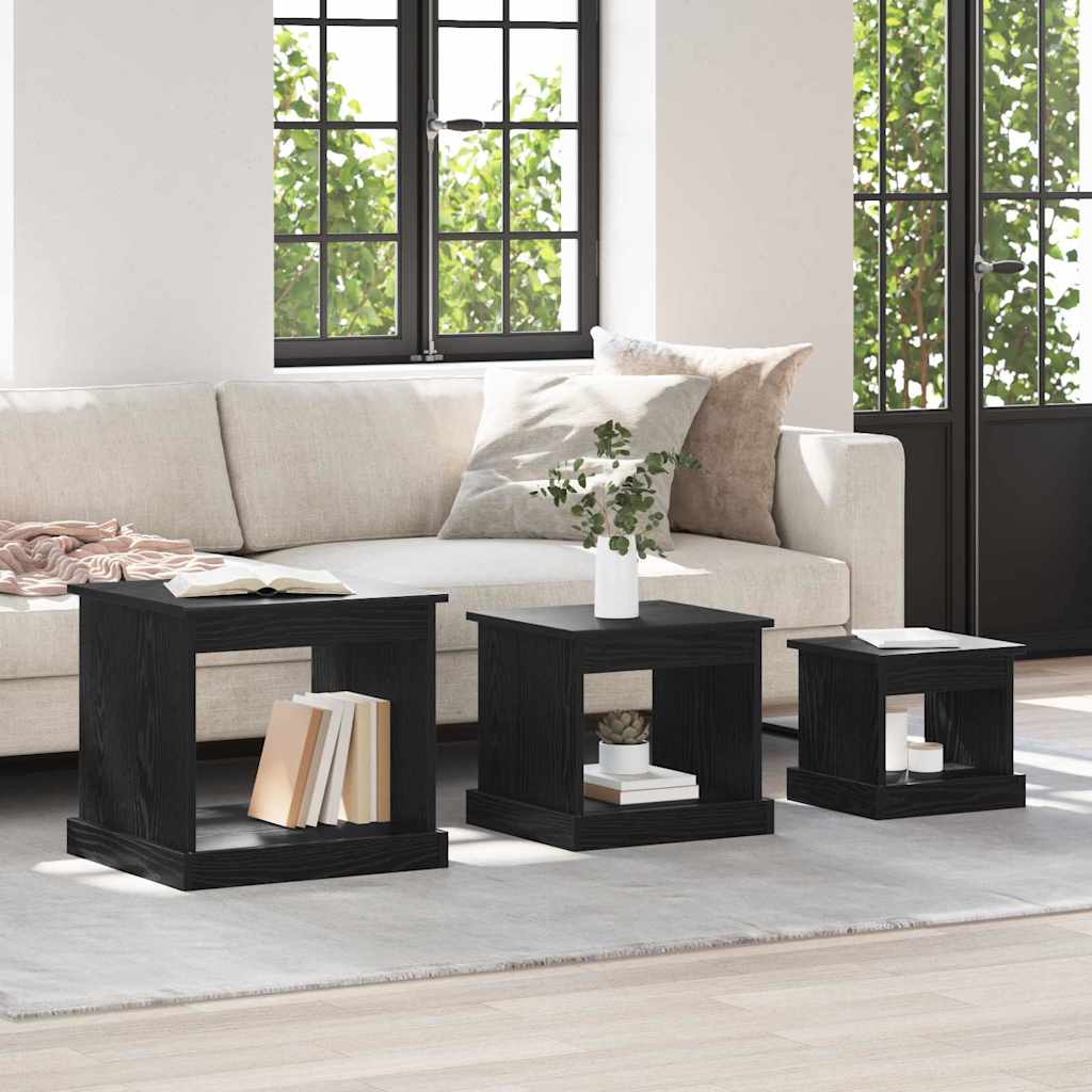 Kava Stol 3 pcs Crni hrast Konstruirano drvo