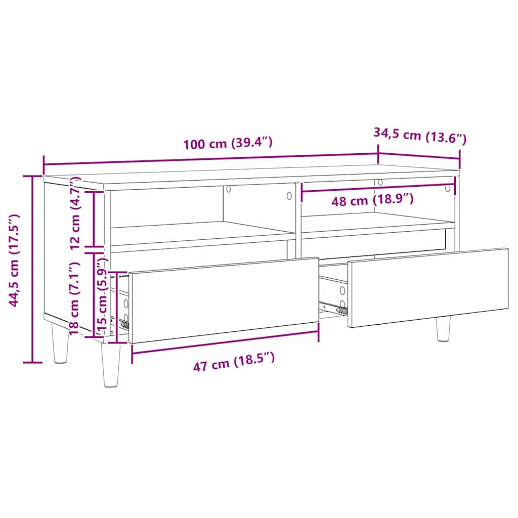 TV ormar 100 x 34,5 x 44,5 cm Umjetnički hrast