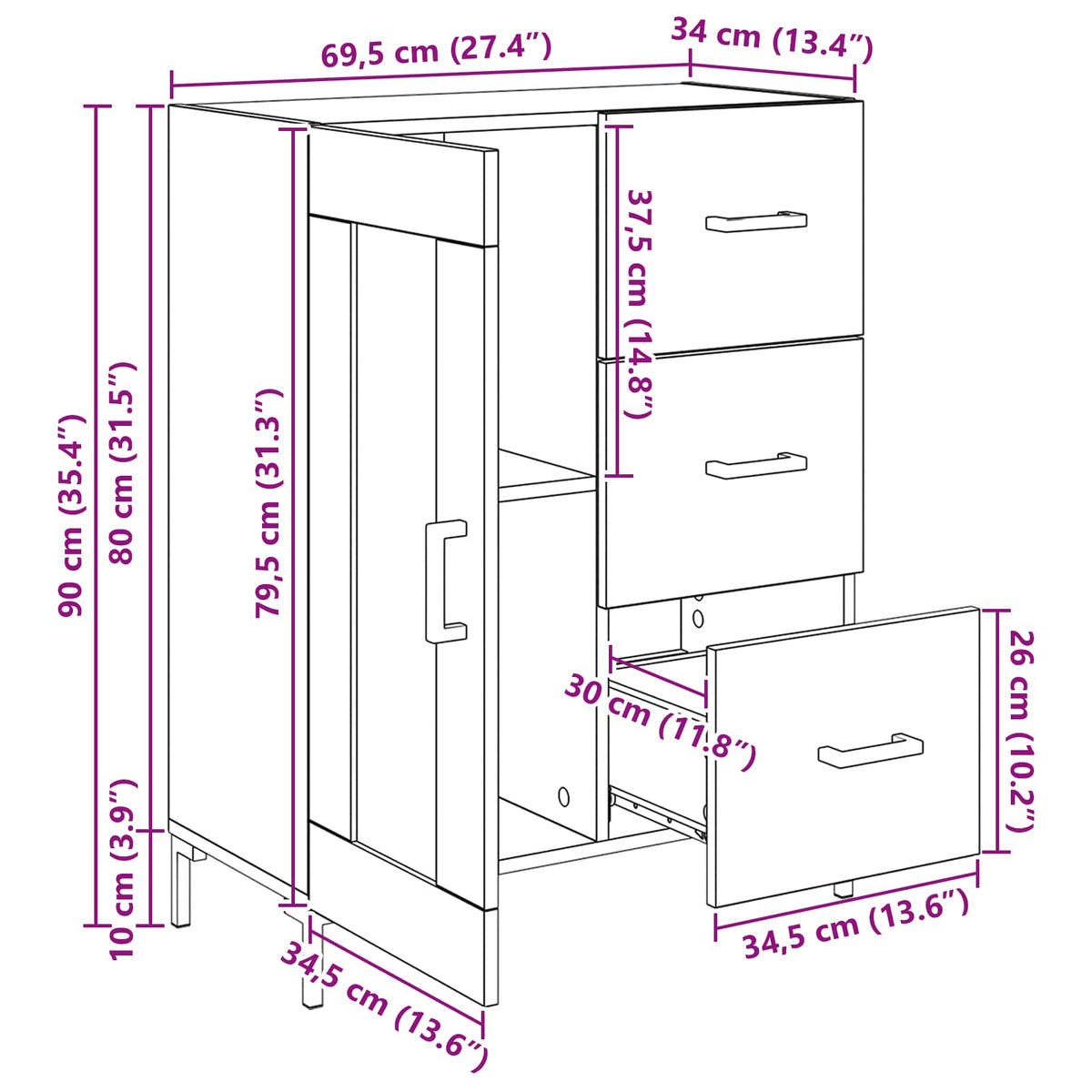 Kreveta Staro drvo 69.5 x 34 x 90 cm Konstruirano drvo