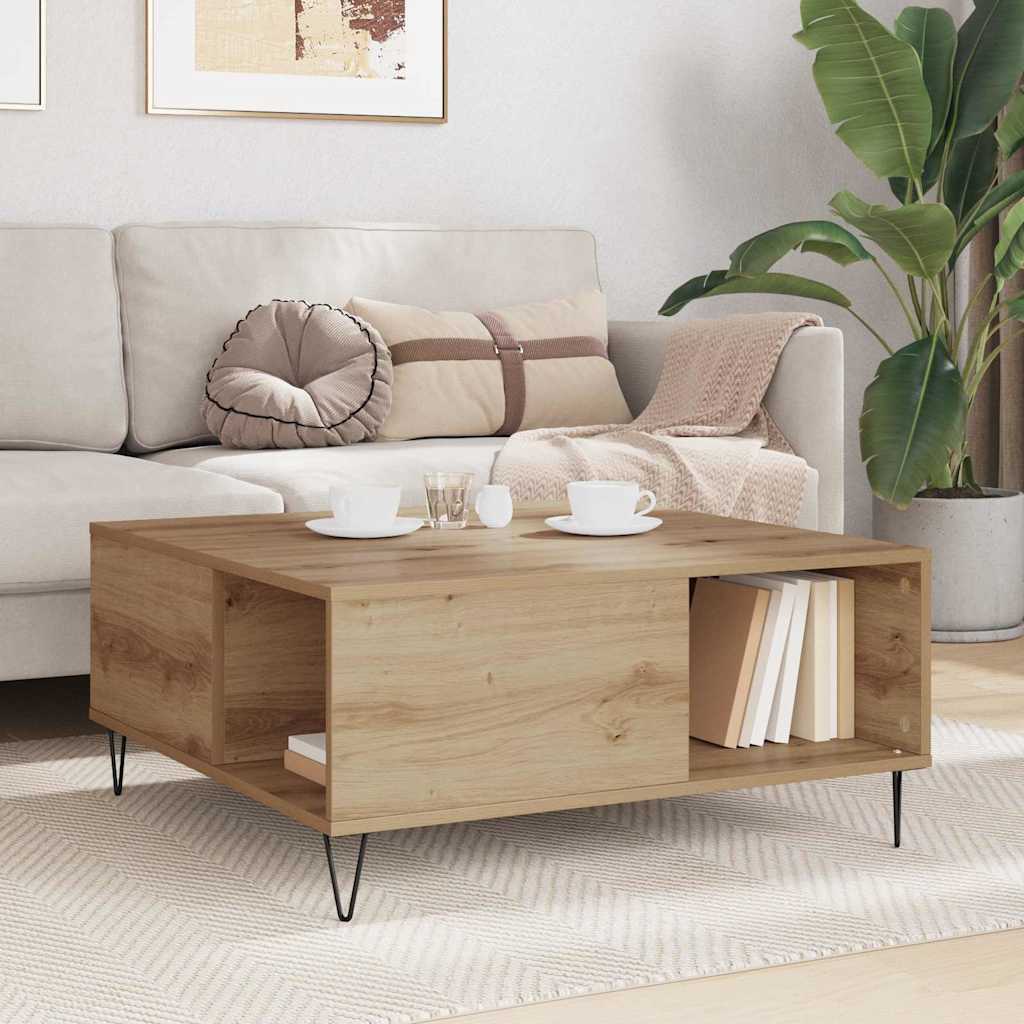 Kava Stol Umjetnički hrast 80 x 80 x 36,5 cm Konstruirano drvo