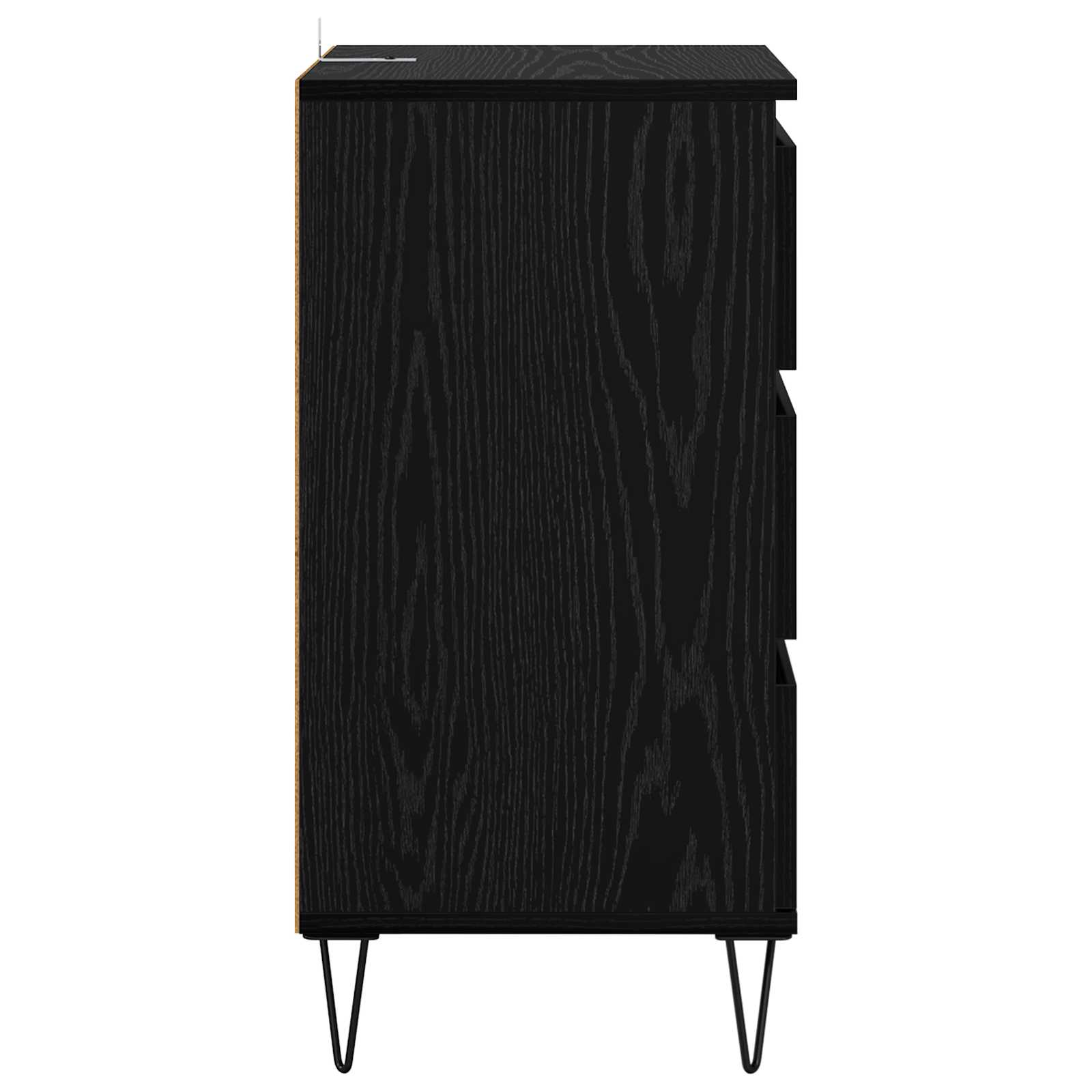Kreveta Crni hrast 40 x 35 x 70 cm Obrađeno drvo i čelik