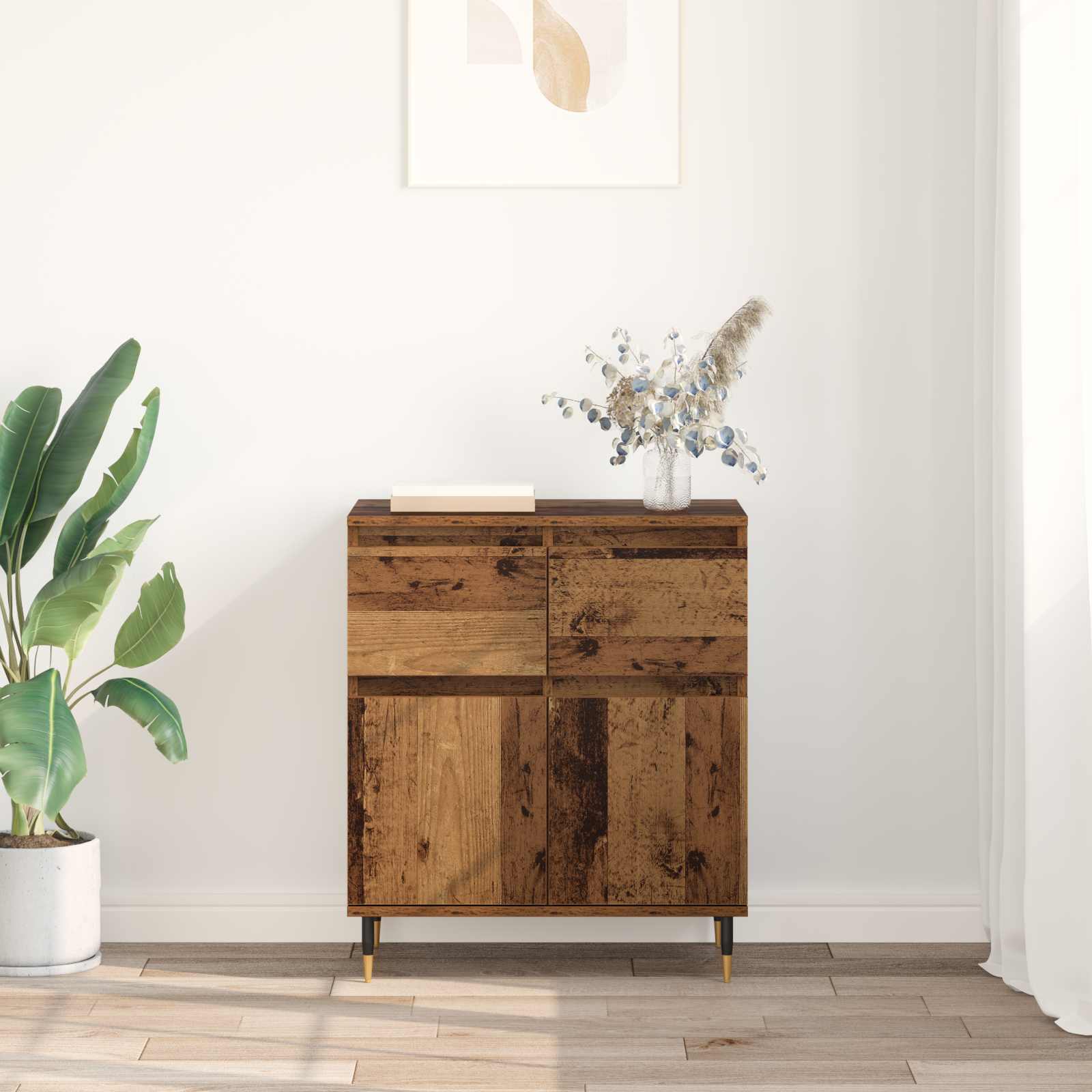 Kreveta Staro drvo 60 x 35 x 70 cm Obrađeno drvo i čelik