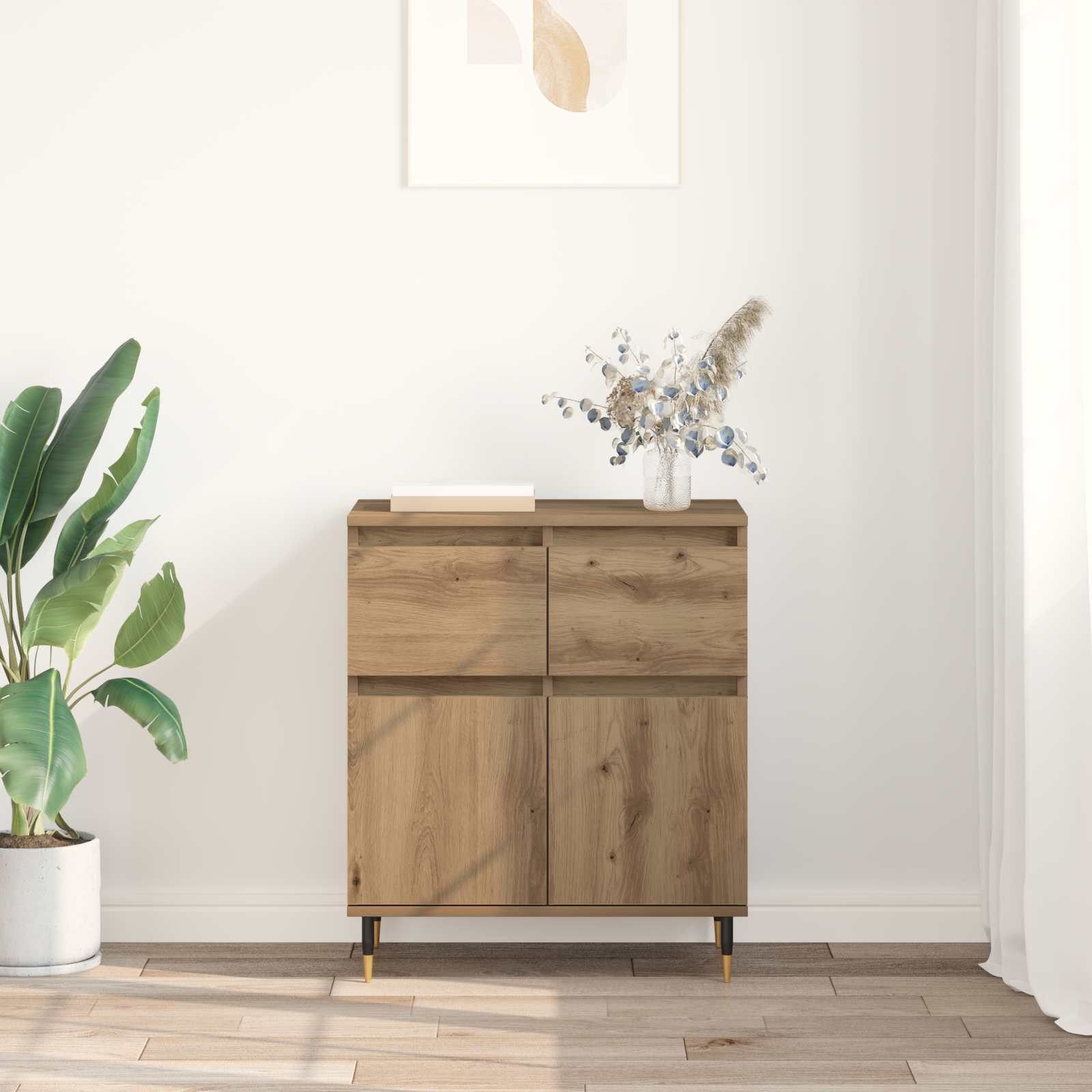 Kreveta Umjetnički hrast 60 x 35 x 70 cm Obrađeno drvo i čelik