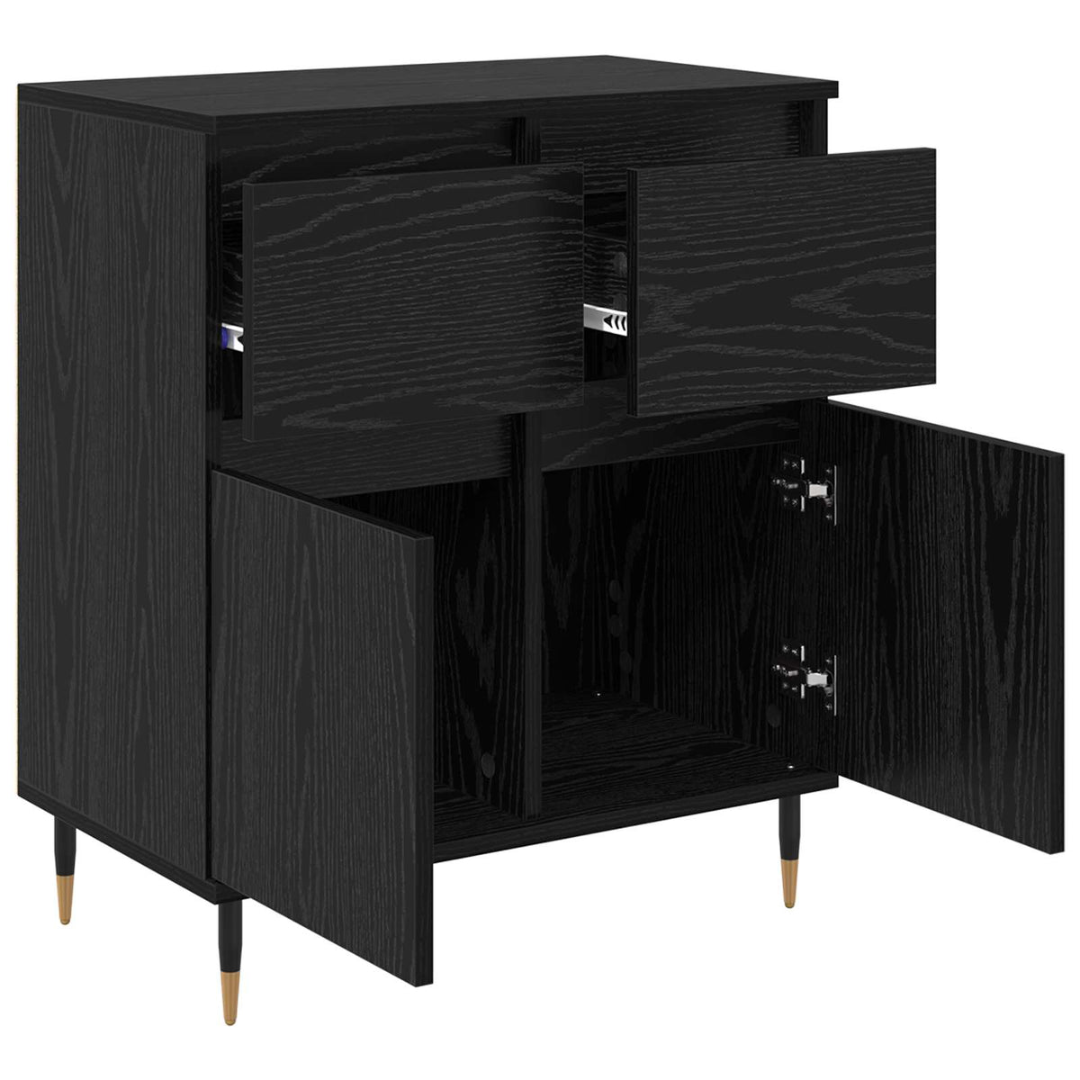 Kreveta Crni hrast 60 x 35 x 70 cm Obrađeno drvo i čelik