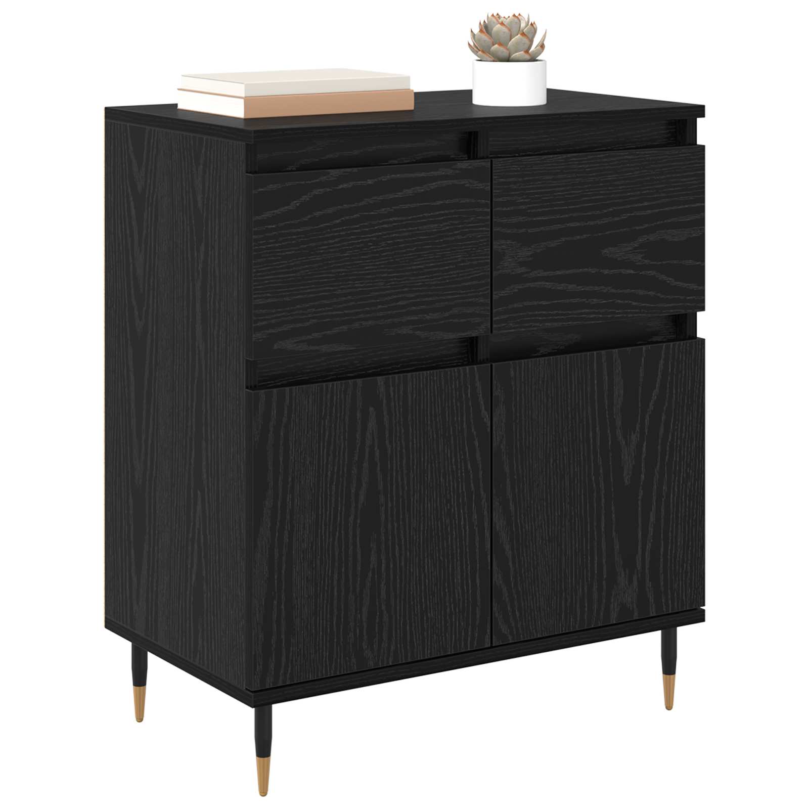 Kreveta Crni hrast 60 x 35 x 70 cm Obrađeno drvo i čelik