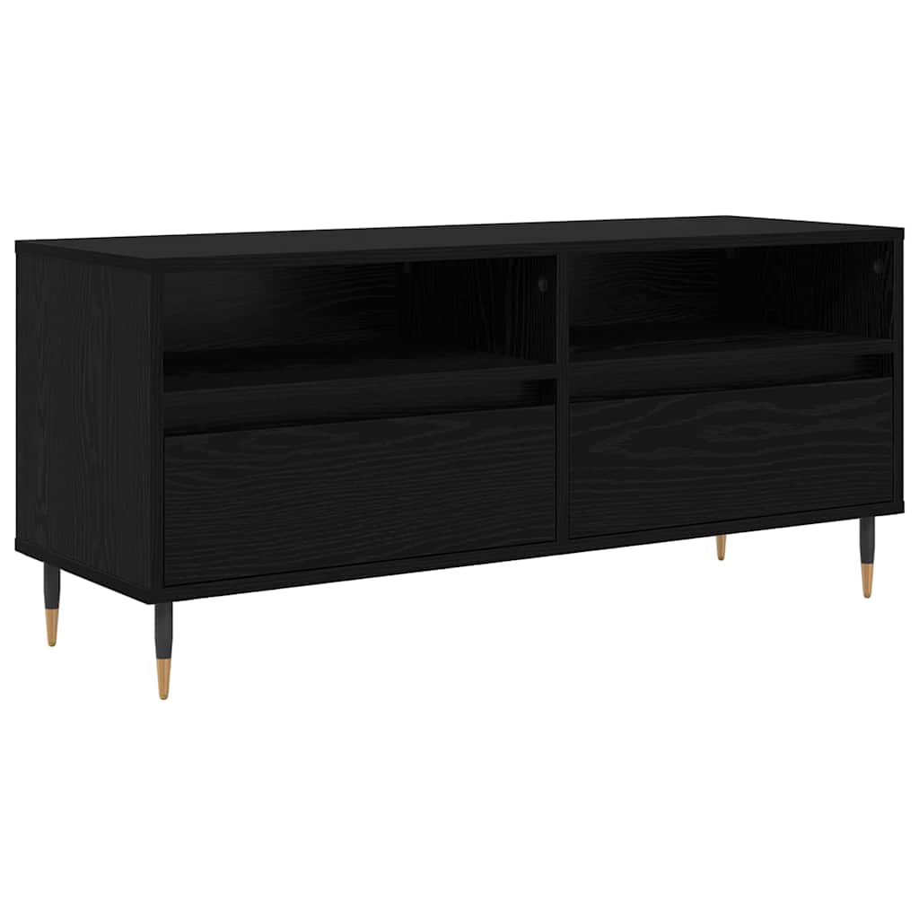 TV ormar Crni hrast 100 x 34,5 x 44,5 cm Obrađeno drvo i čelik