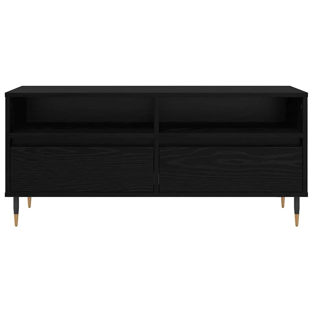 TV ormar Crni hrast 100 x 34,5 x 44,5 cm Obrađeno drvo i čelik