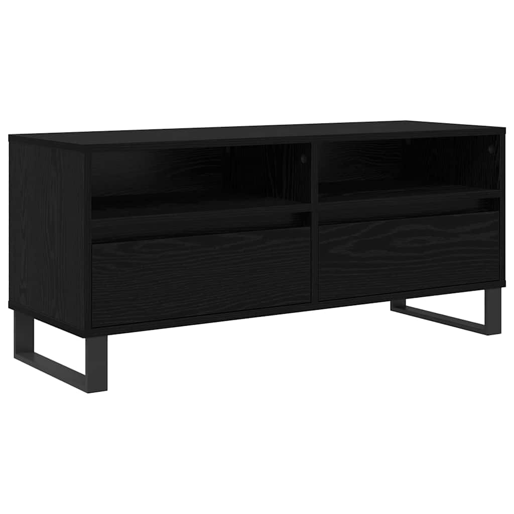 TV ormar Crni hrast 100 x 34,5 x 44,5 cm Obrađeno drvo i čelik