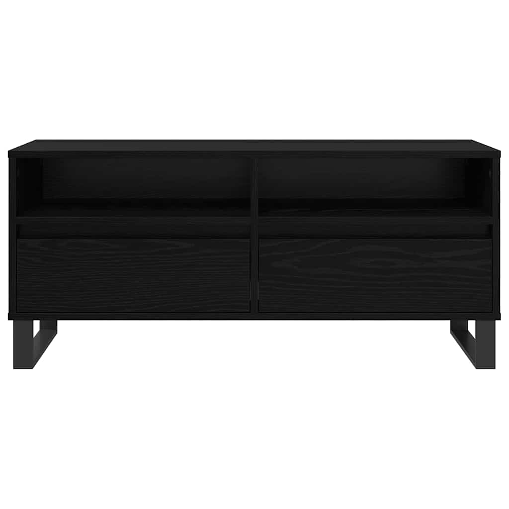 TV ormar Crni hrast 100 x 34,5 x 44,5 cm Obrađeno drvo i čelik