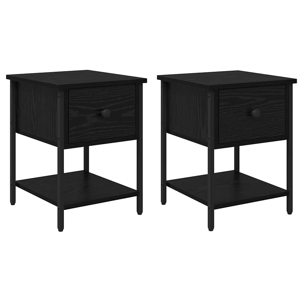 Noćni ormarić s ladicama 2 pcs Crni hrast 34 x 35,5 x 45 cm