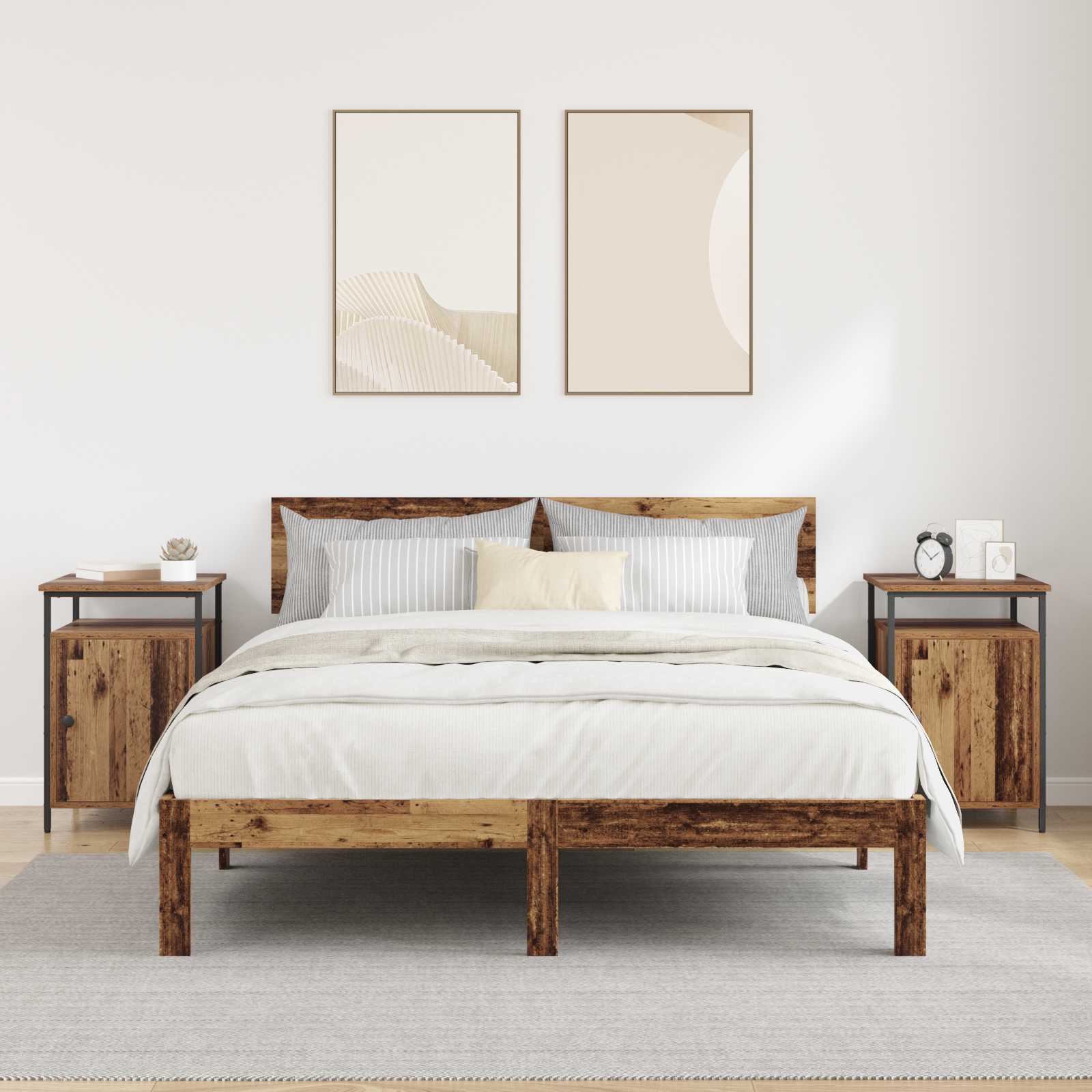 Noćni ormar 2 pcs Staro drvo 40 x 42 x 60cm Konstruirano drvo