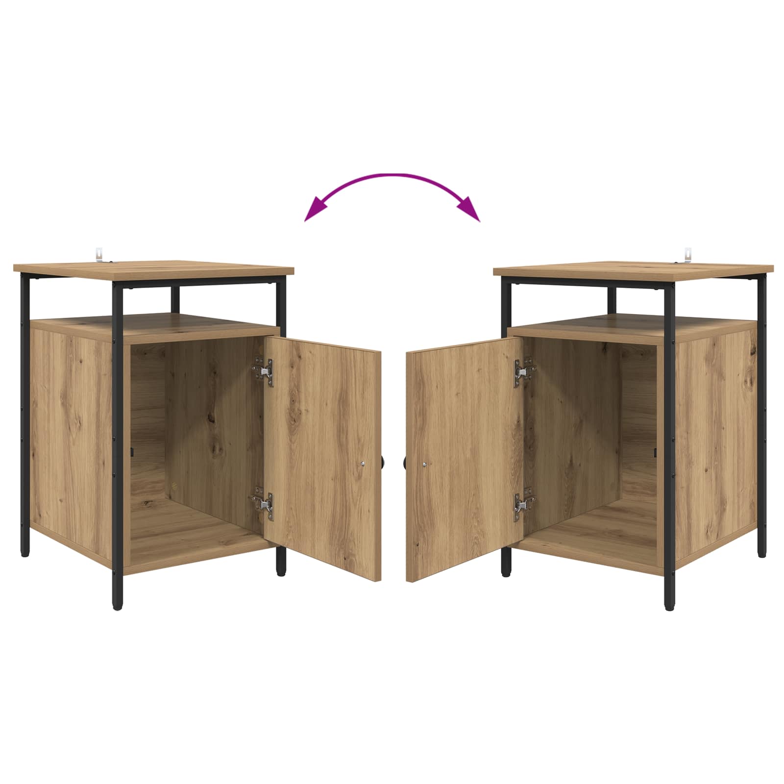 Noćni ormar 2 pcs Umjetnički hrast 40 x 42 x 60cm