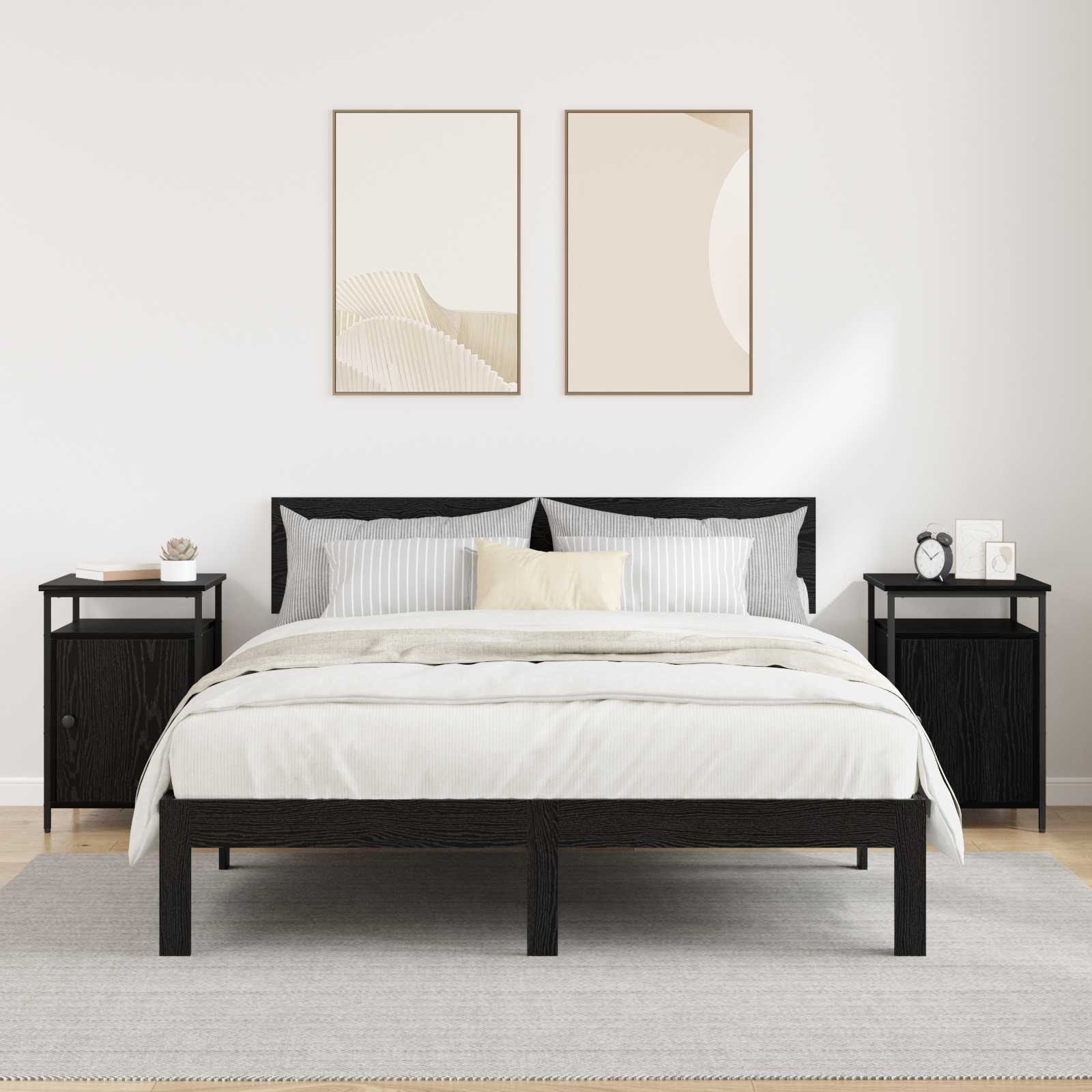 Noćni ormar 2 pcs Crni hrast 40 x 42 x 60cm Konstruirano drvo