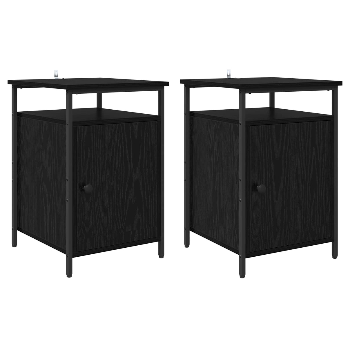 Noćni ormar 2 pcs Crni hrast 40 x 42 x 60cm Konstruirano drvo