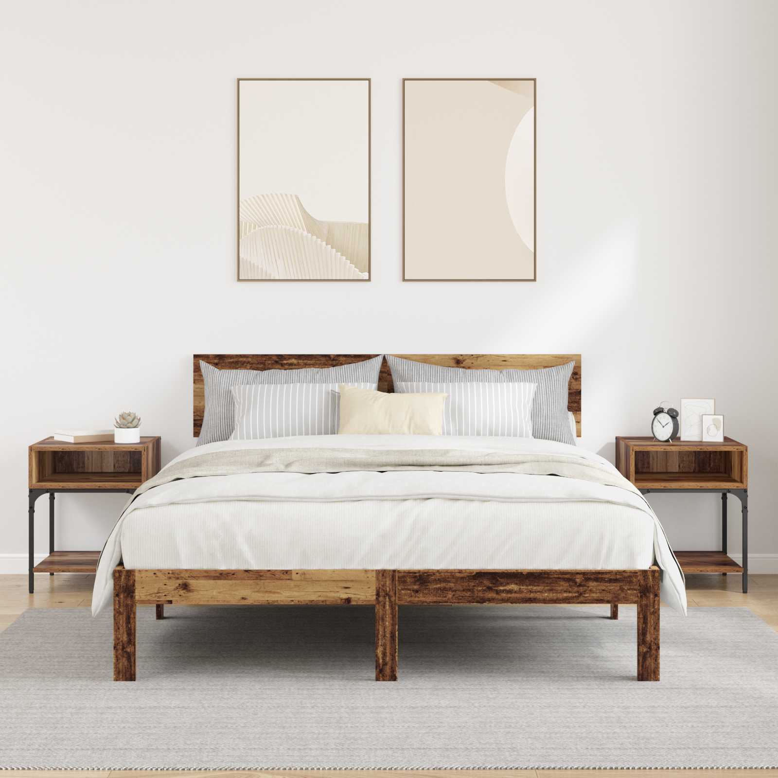 Noćni ormarić 2 pcs Staro drvo 40 x 40 x 50 cm