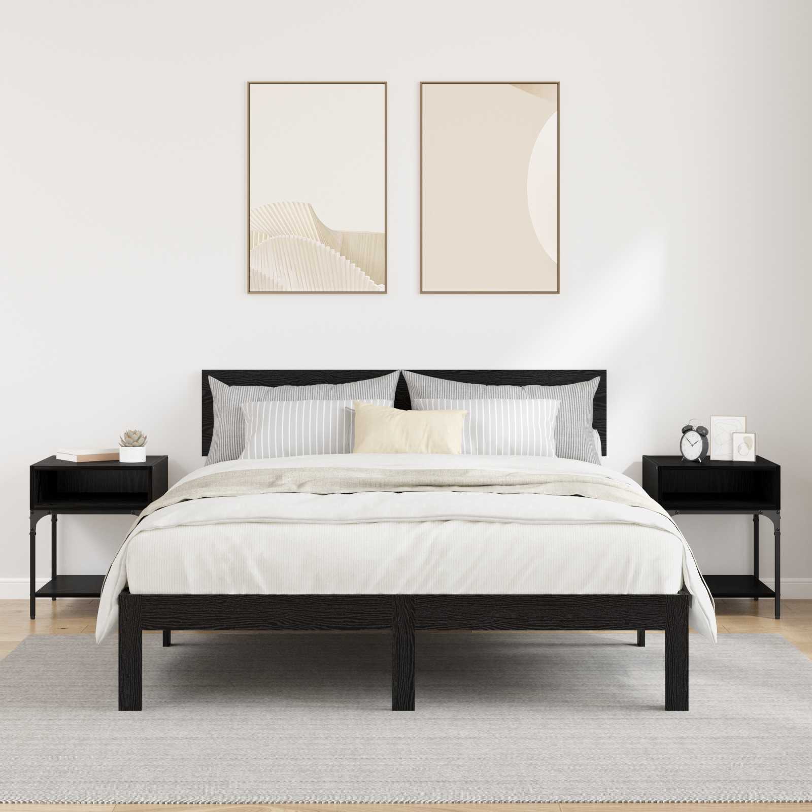 Noćni ormarić 2 pcs Crni hrast 40 x 40 x 50 cm