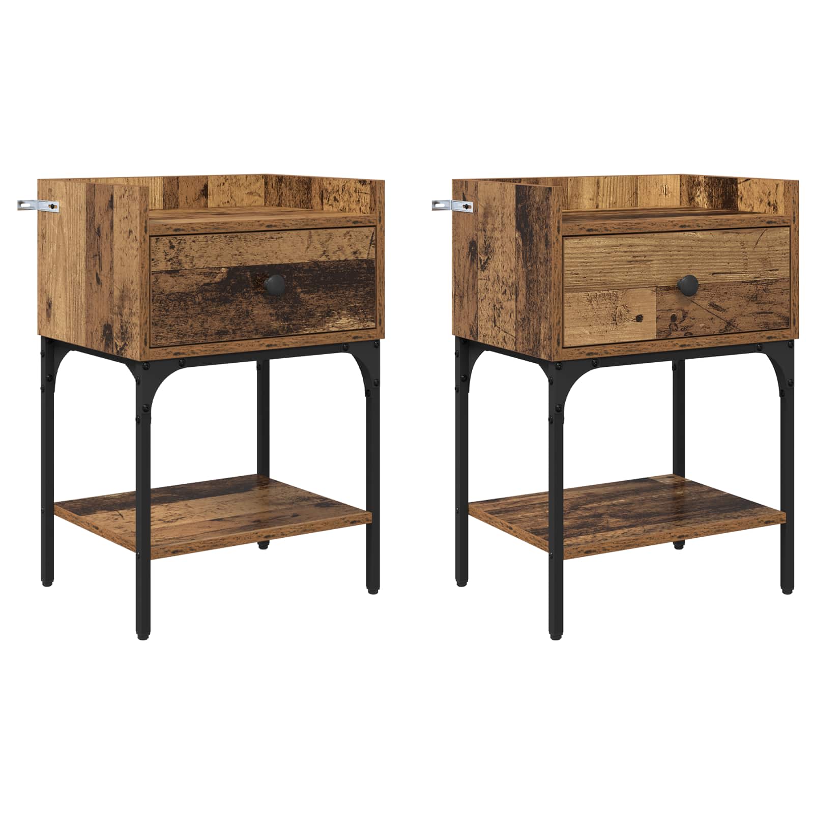 Noćni ormarić s ladicama 2 pcs Staro drvo 40 x 29 x 60 cm
