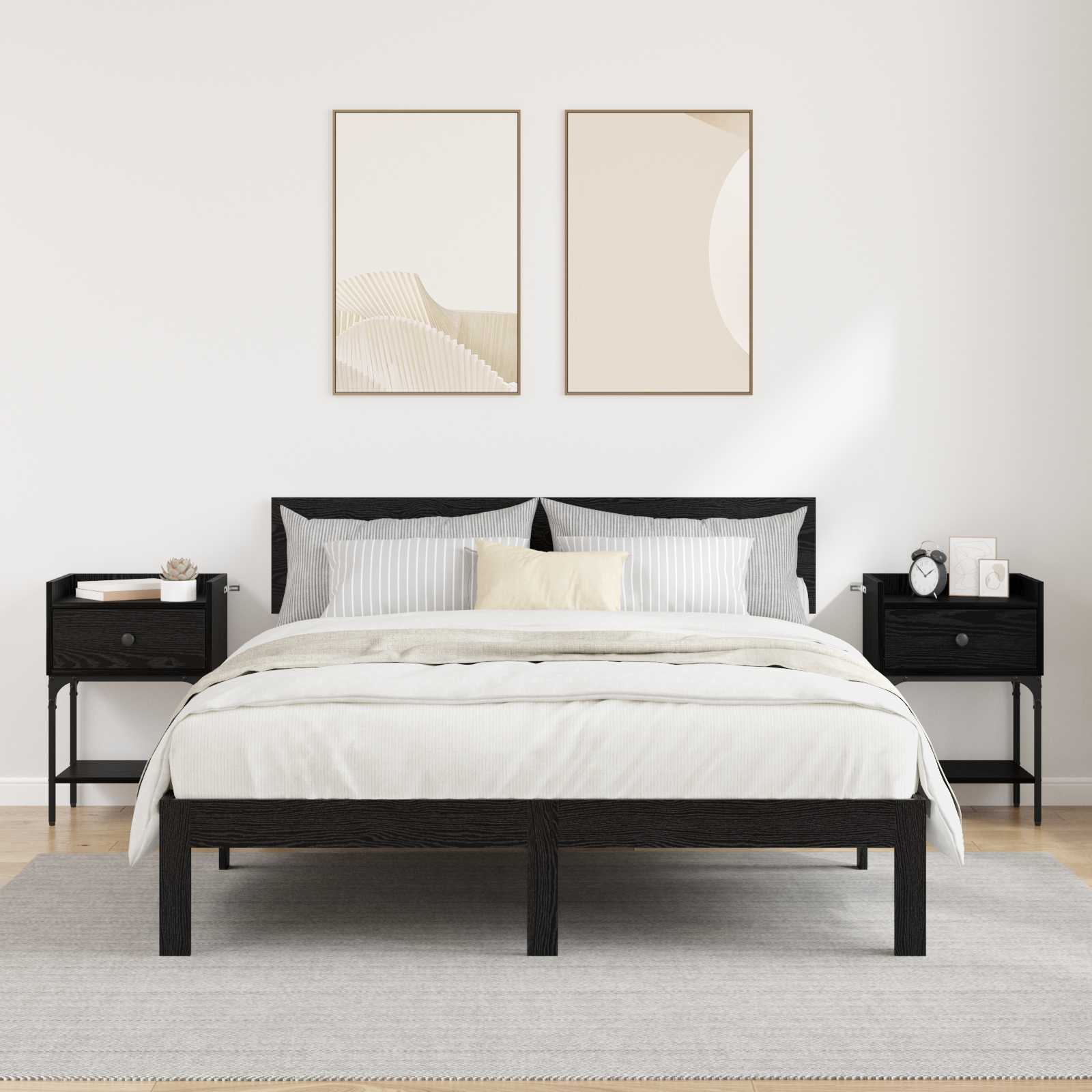 Noćni ormarić s ladicama 2 pcs Crni hrast 40 x 29 x 60 cm