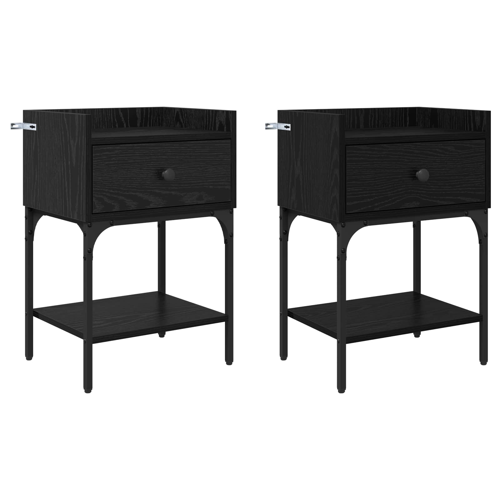 Noćni ormarić s ladicama 2 pcs Crni hrast 40 x 29 x 60 cm
