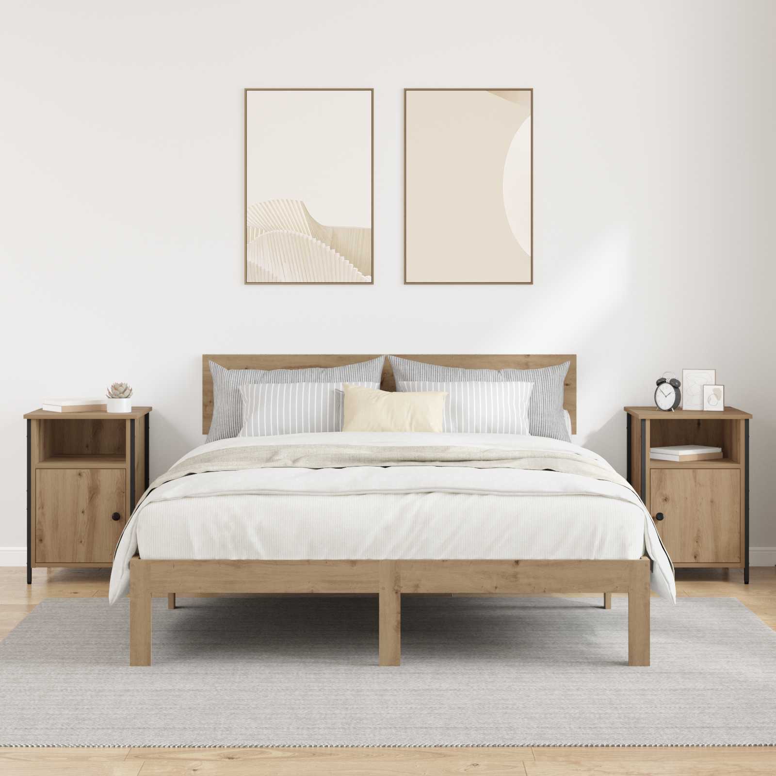 Noćni ormar 2 pcs Umjetnički hrast 40 x 42 x 60 cm