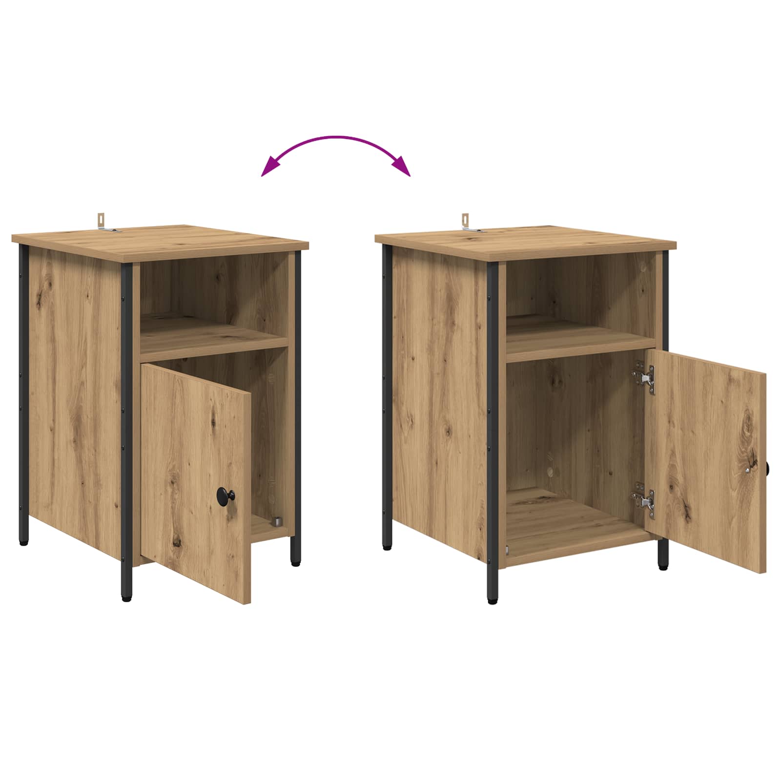 Noćni ormar 2 pcs Umjetnički hrast 40 x 42 x 60 cm