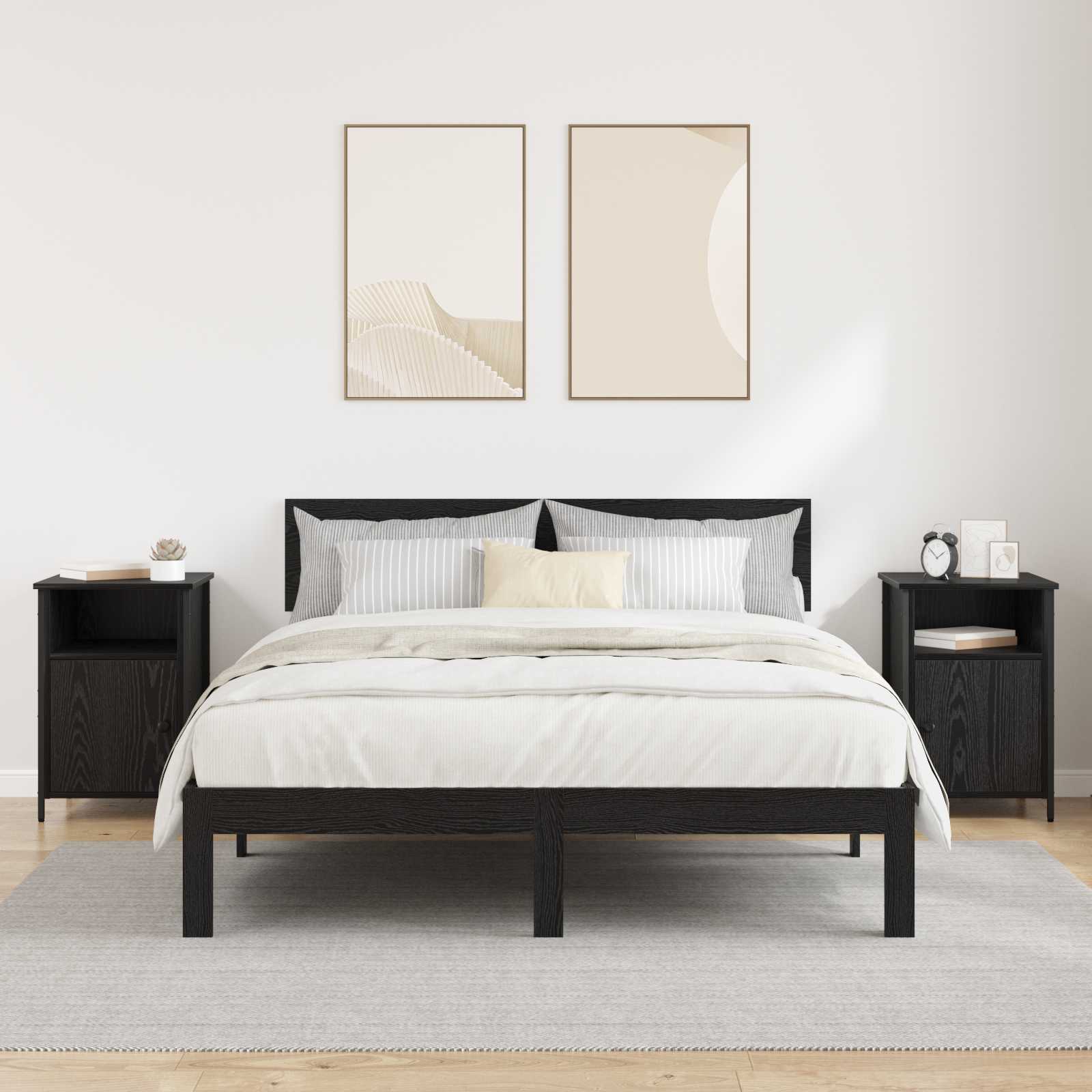 Noćni ormar 2 pcs Crni hrast 40 x 42 x 60 cm Konstruirano drvo