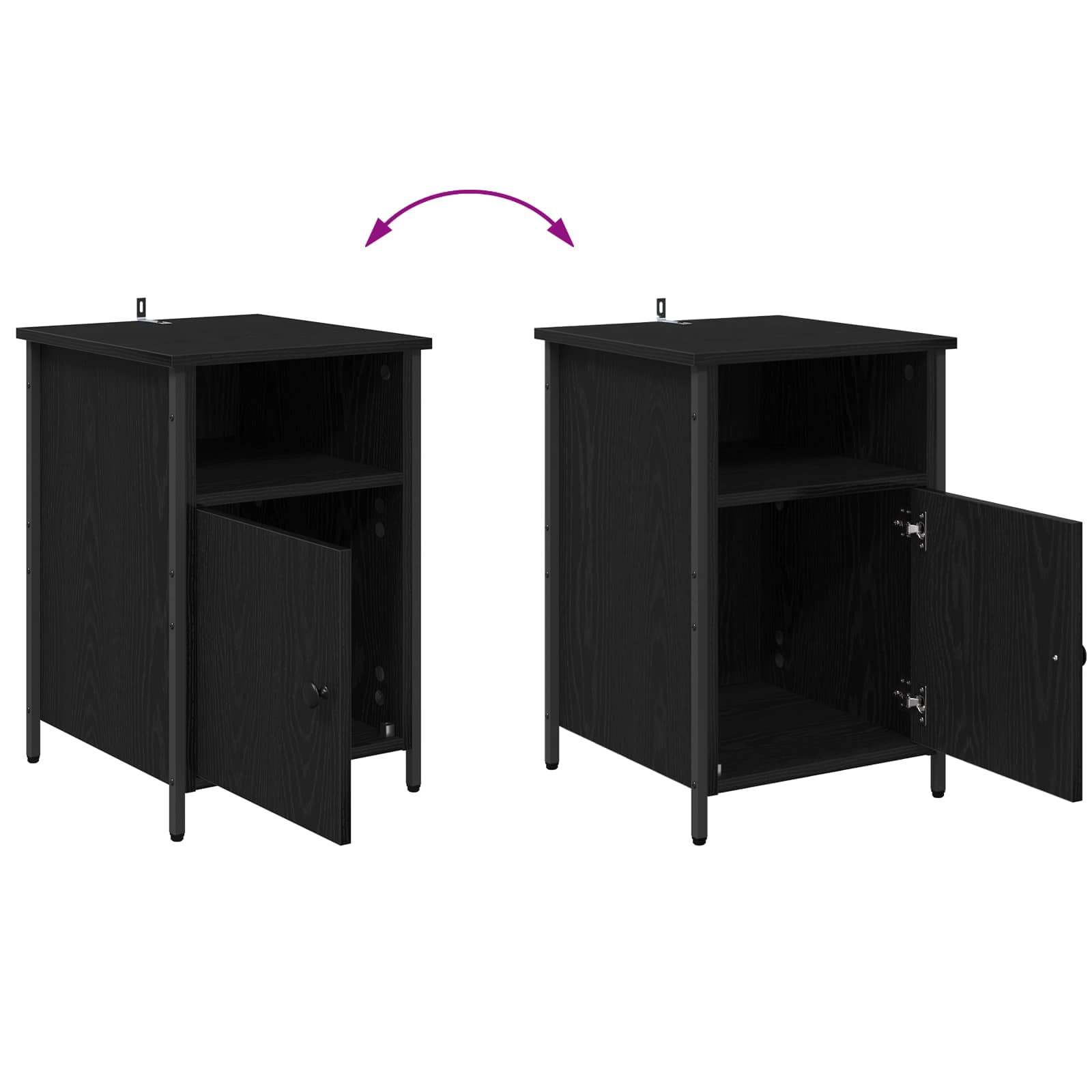 Noćni ormar 2 pcs Crni hrast 40 x 42 x 60 cm Konstruirano drvo