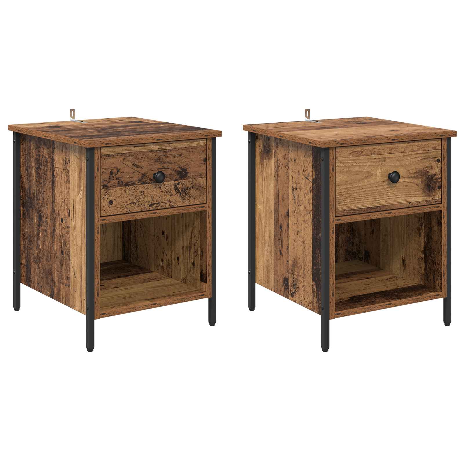 Noćni ormar 2 pcs Staro drvo 40 x 42 x 50 cm Konstruirano drvo