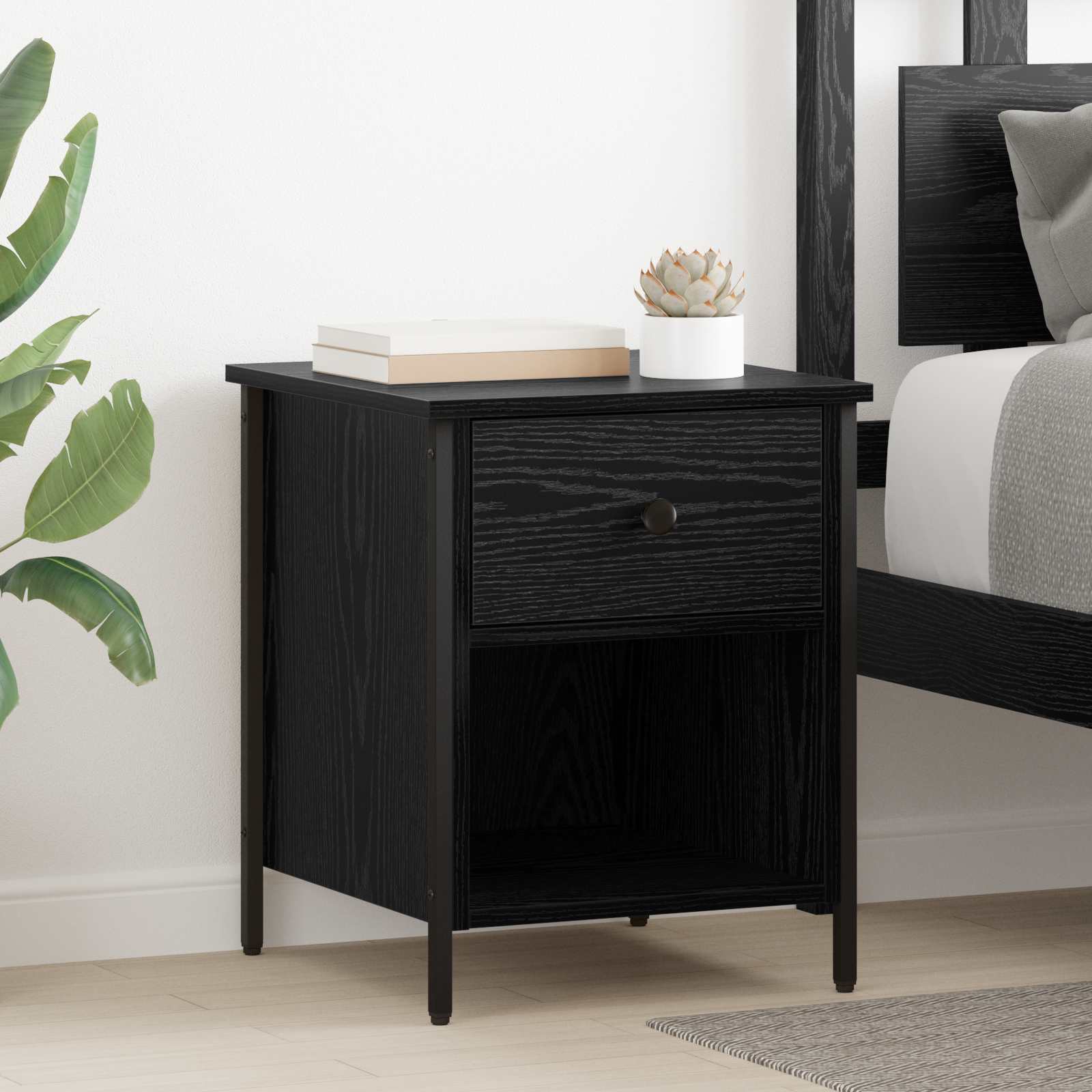 Noćni ormar 2 pcs Crni hrast 40 x 42 x 50 cm Konstruirano drvo