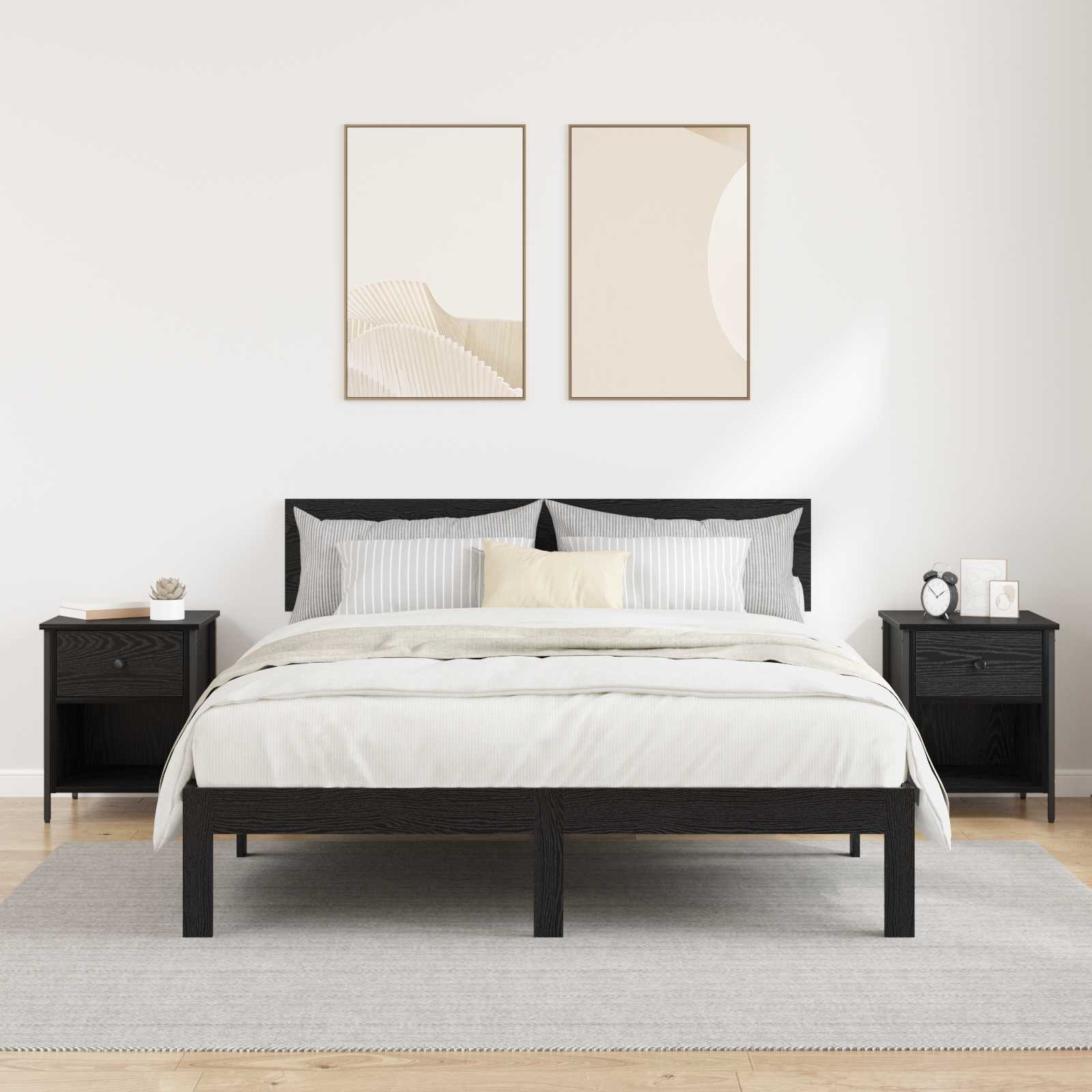 Noćni ormar 2 pcs Crni hrast 40 x 42 x 50 cm Konstruirano drvo