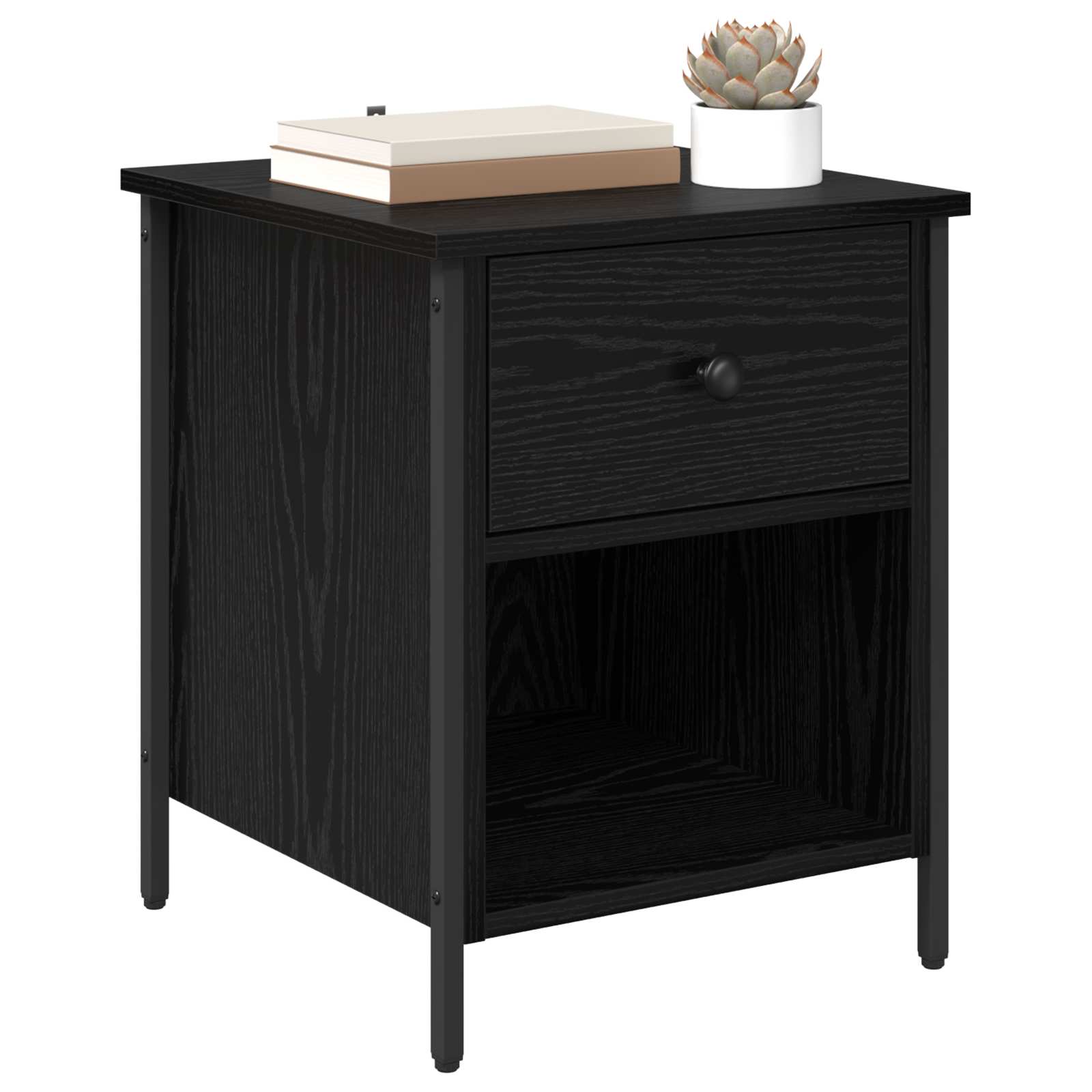 Noćni ormar 2 pcs Crni hrast 40 x 42 x 50 cm Konstruirano drvo