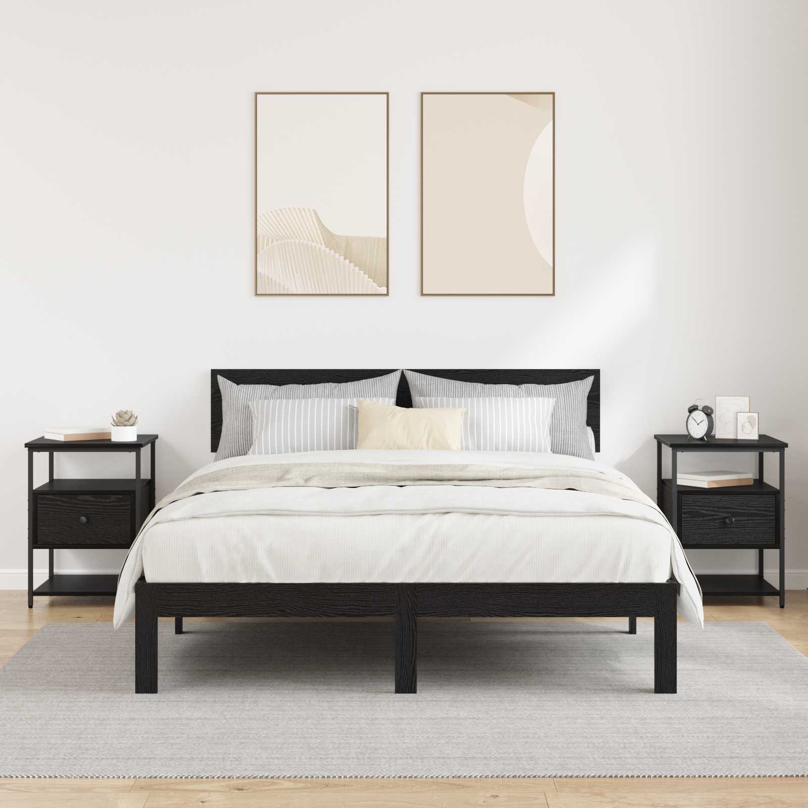 Noćni ormar 2 pcs Crni hrast 40 x 42 x 56 cm Konstruirano drvo