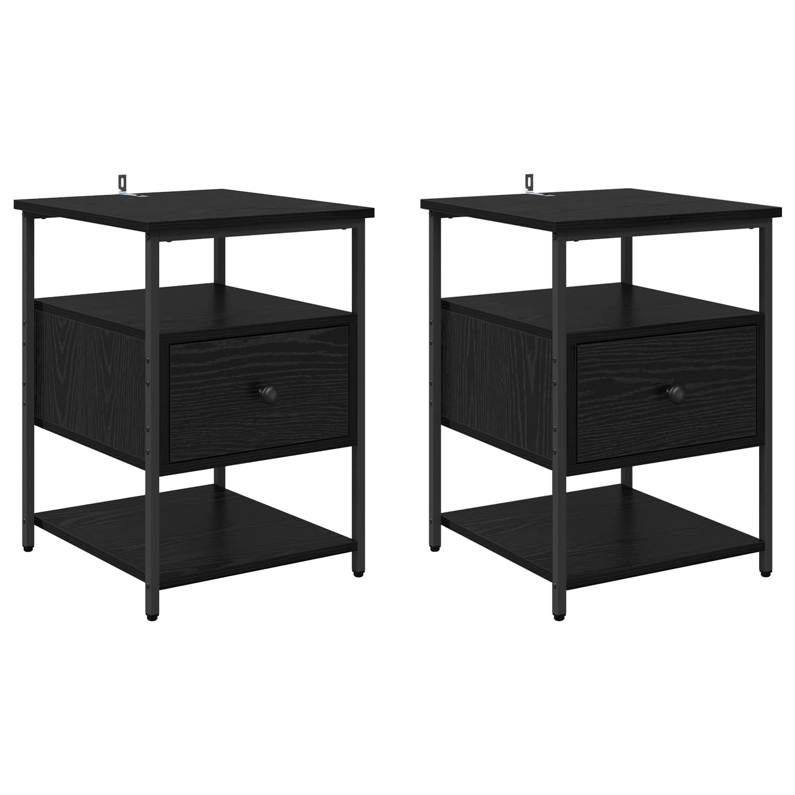 Noćni ormar 2 pcs Crni hrast 40 x 42 x 56 cm Konstruirano drvo